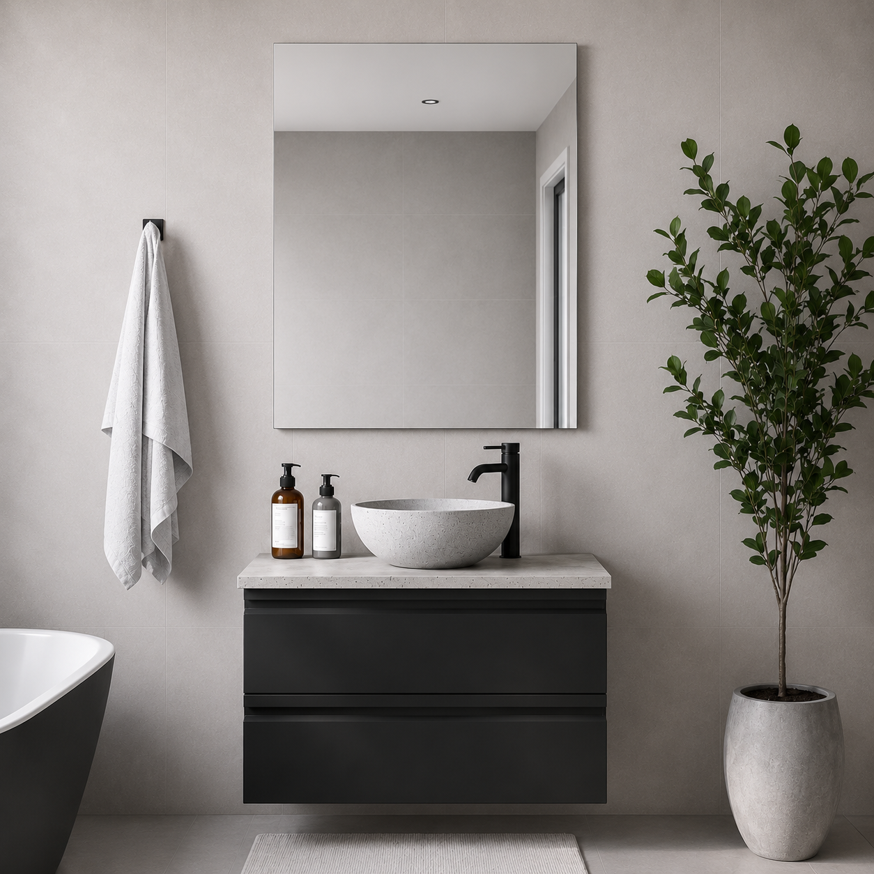 Nordborg Firkantet Spejl 80 x 120 cm (DEMOMODEL- KAN AFHENTES)