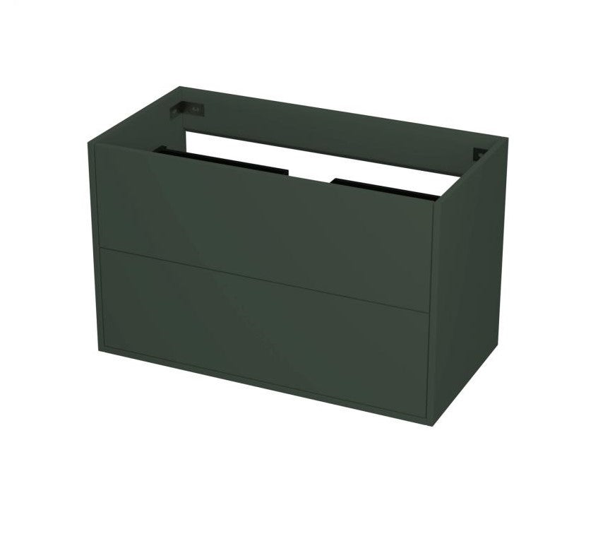 Badeværelsesmøbel Nordfeld Modern, med 2 skuffer, 88,4 x 45,3 x 55 cm, Mat grøn