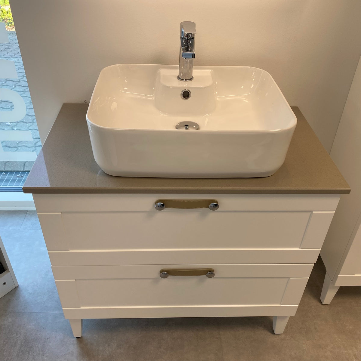 Kristiansand Fritstående Porcelænshåndvask, hvid
