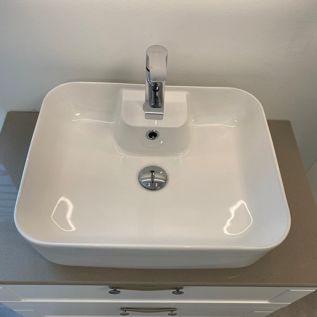 Kristiansand Fritstående Porcelænshåndvask, hvid