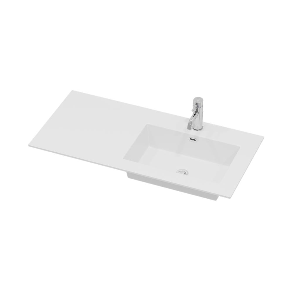 vask, haraldslund, højrevendt, solid surface, 95,4x46x1,5 cm, mat hvid