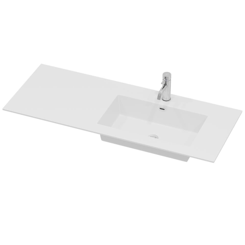 vask, haraldslund, højrevendt, solid surface, 115,4x 46 x 1,5 cm, mat hvid