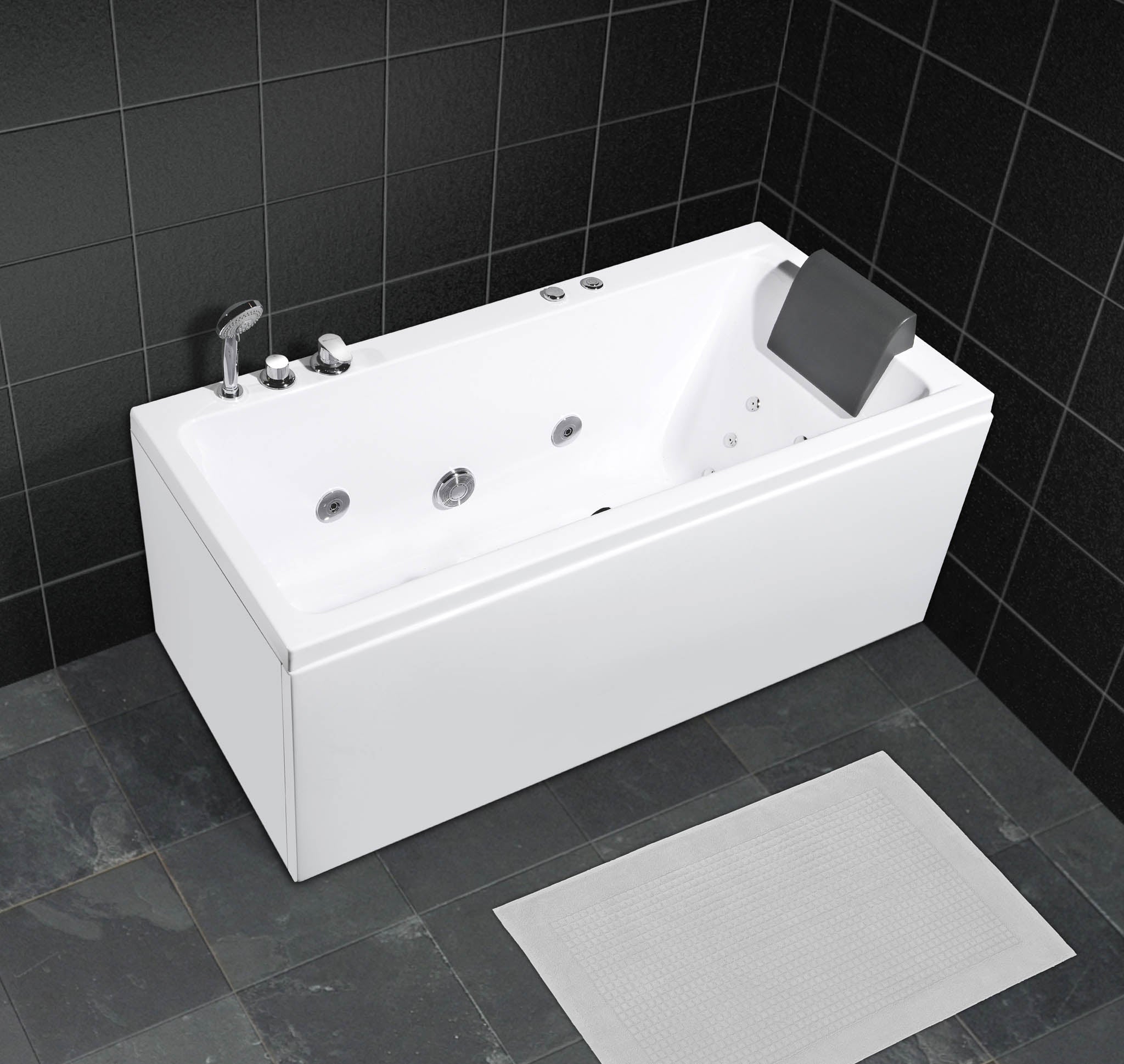 Wilson firkantet spabad, 160 cm, Hvid Blank