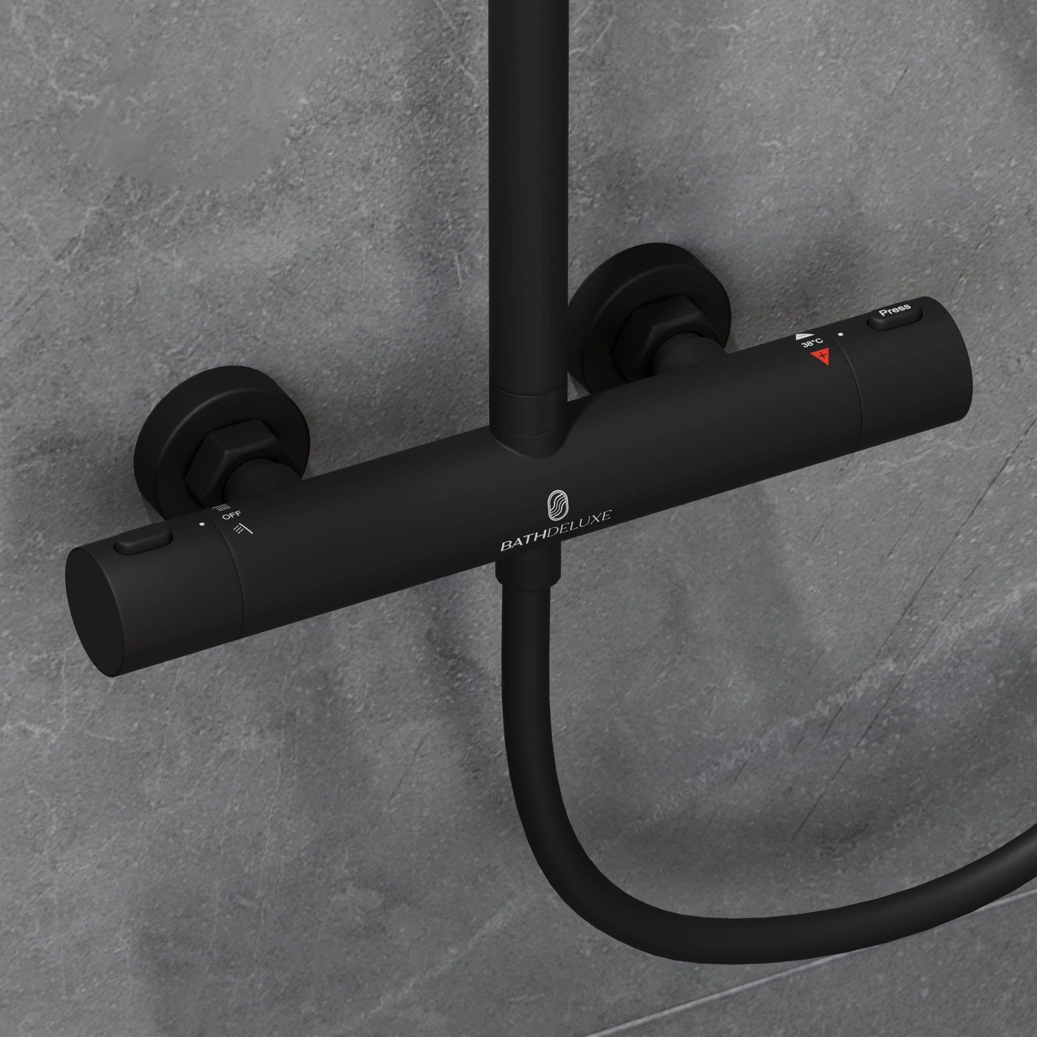 Holly, Shower Tube Set, Black Mat - MASTERSTORE - 8595677189476 - Shower Tube Set - 31-150-17-02-02 - 8595677189476