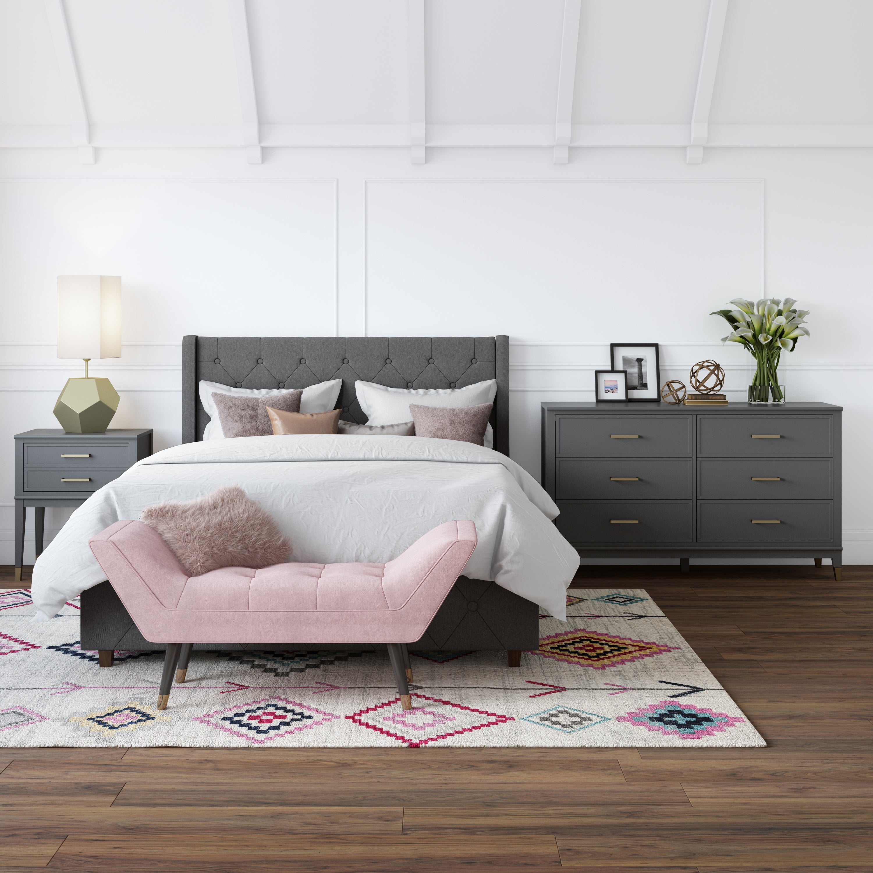 Westerleigh Kommode med 6 skuffer, grå