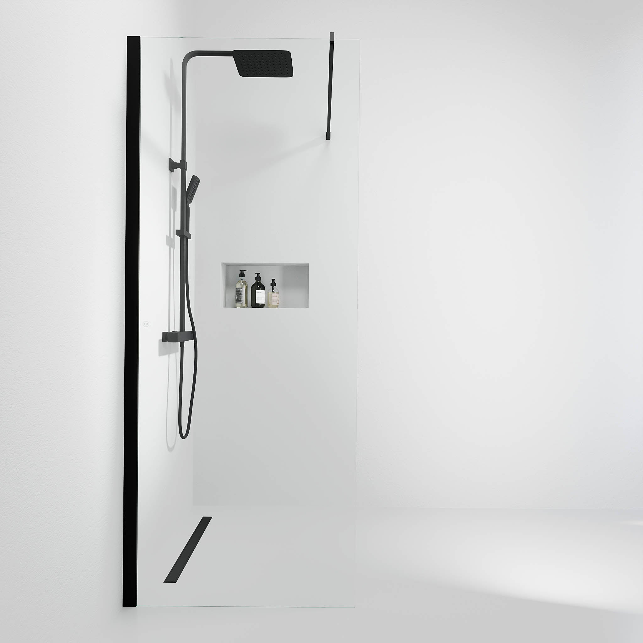 Sandefjord Brusevæg, Sort Profil, Klar Glas