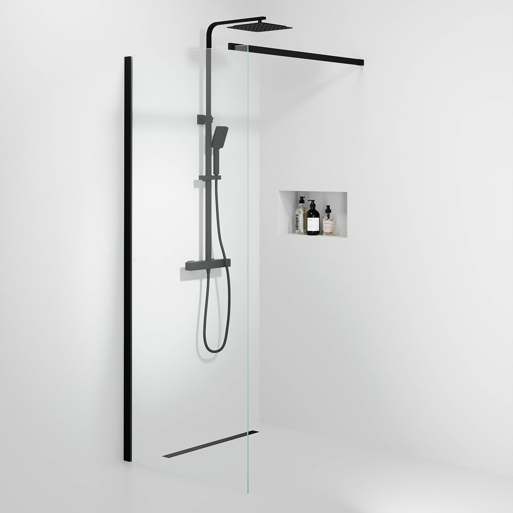 Sandefjord Brusevæg, Sort Profil, Klar Glas