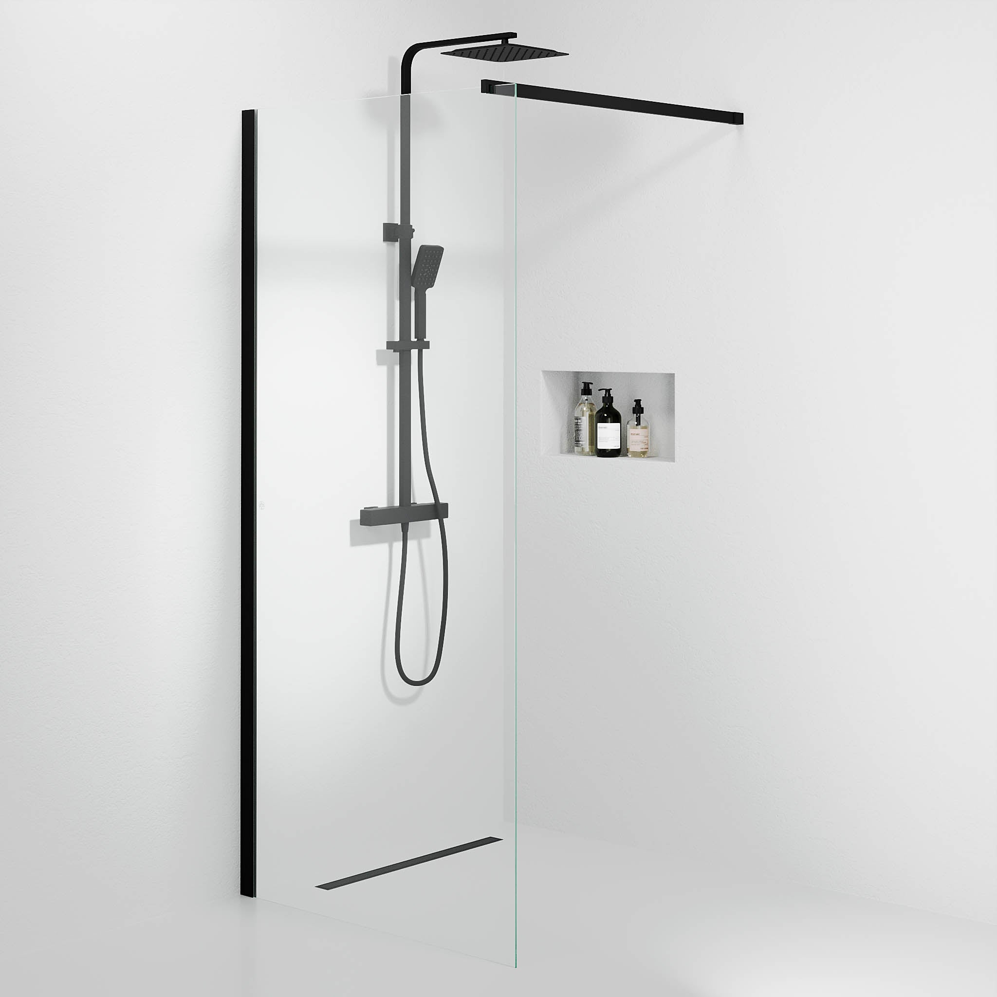 Sandefjord Brusevæg, Sort Profil, Klar Glas