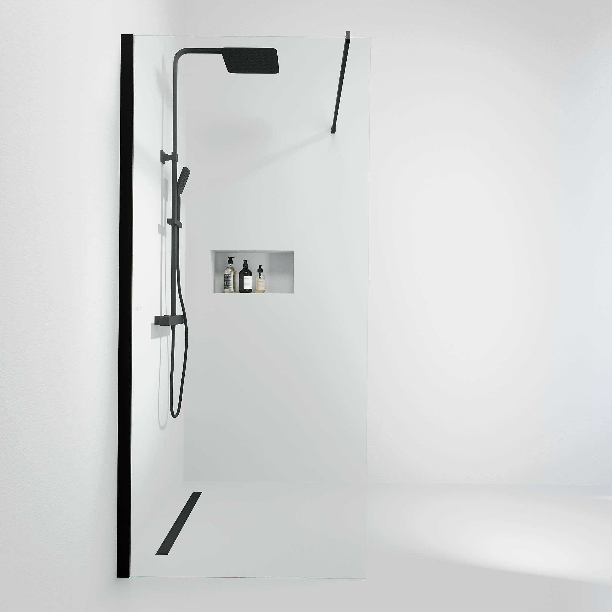 Sandefjord Brusevæg, Sort Profil, Klar Glas