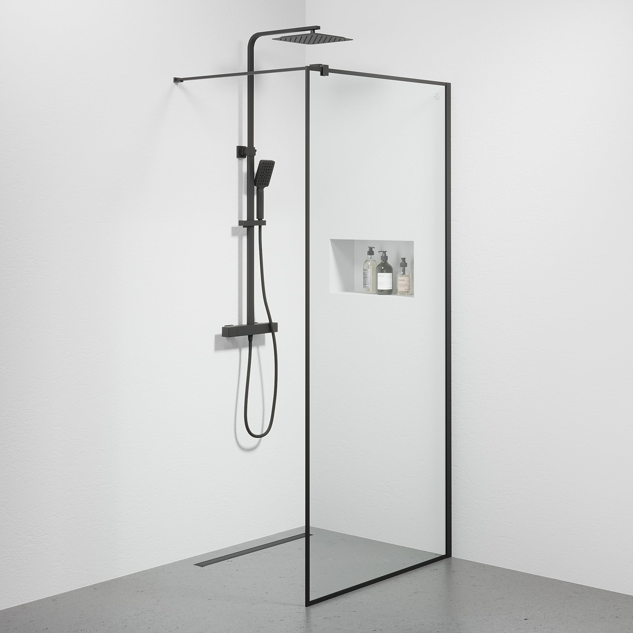 Tulsa Brusevæg, Sort Profil, Klar Glas