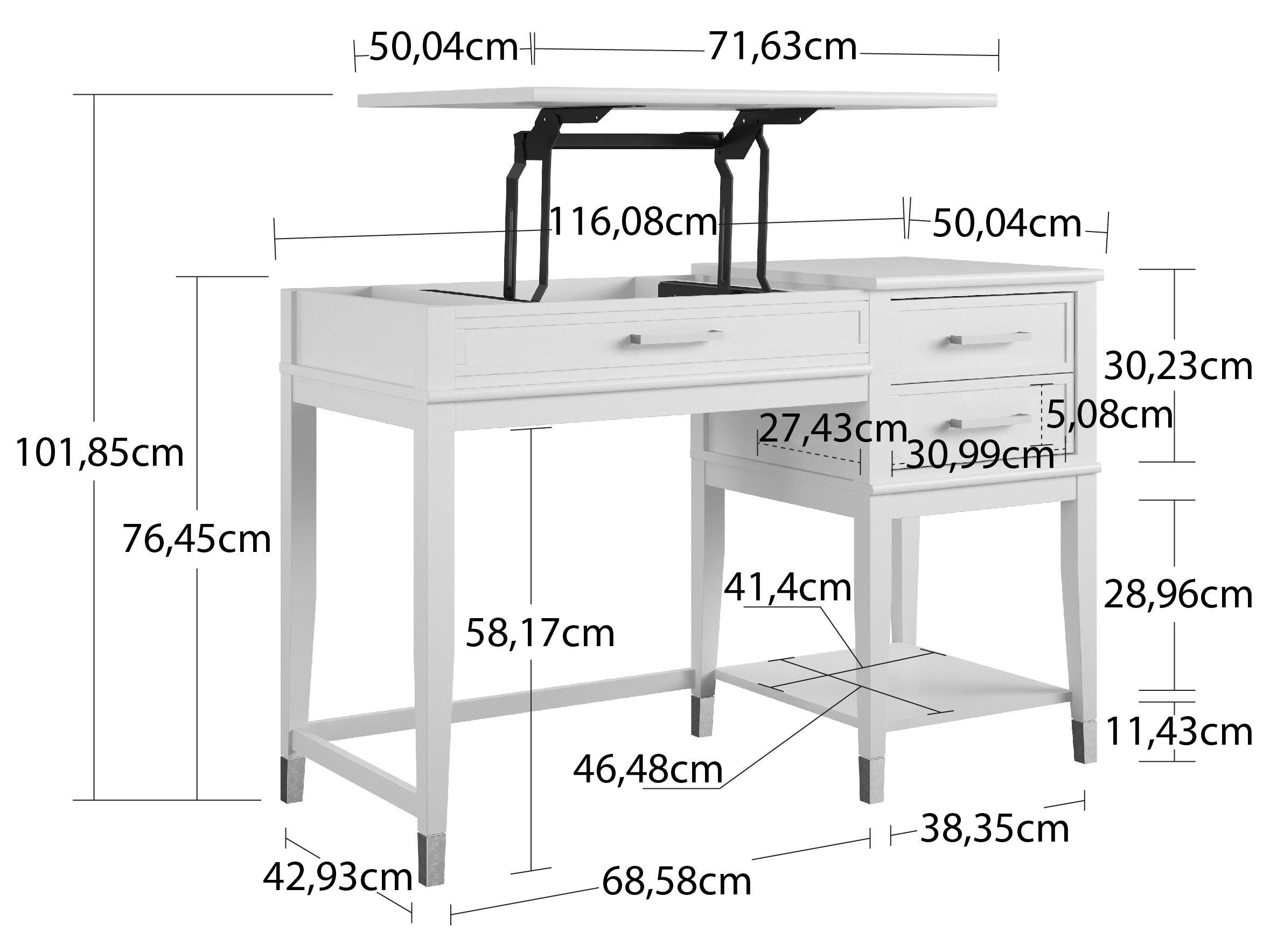 Westerleigh Skrivebord, sort