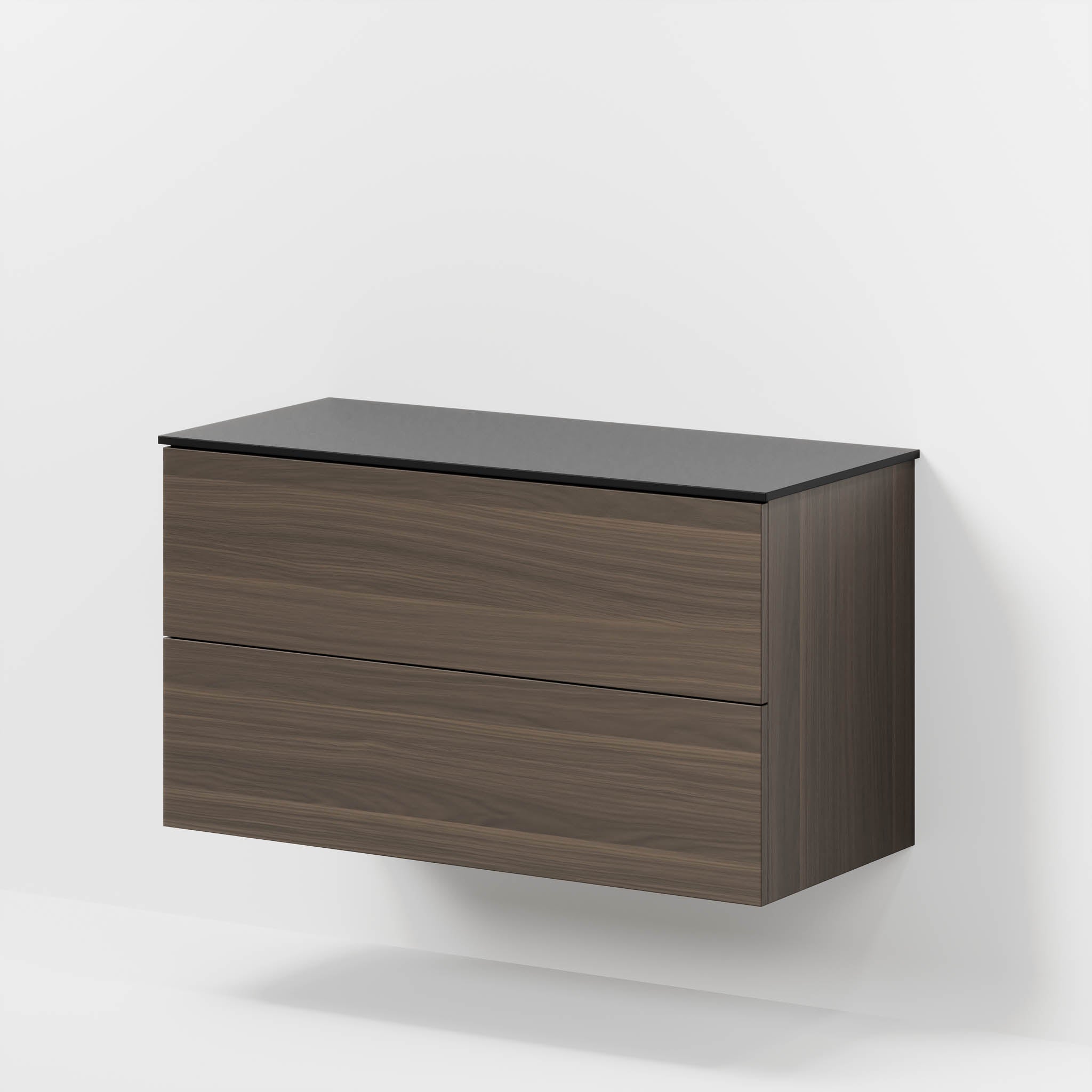 Badmøbel med klassiske fronter - 100x46x56 cm - valød - melaminbordplade i mat sort - Virklund
