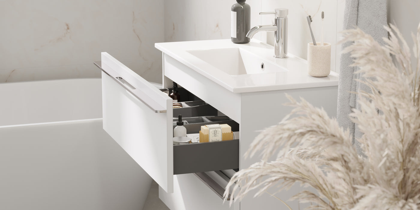 Verdal Slimline Badmøbel, Mat Hvid