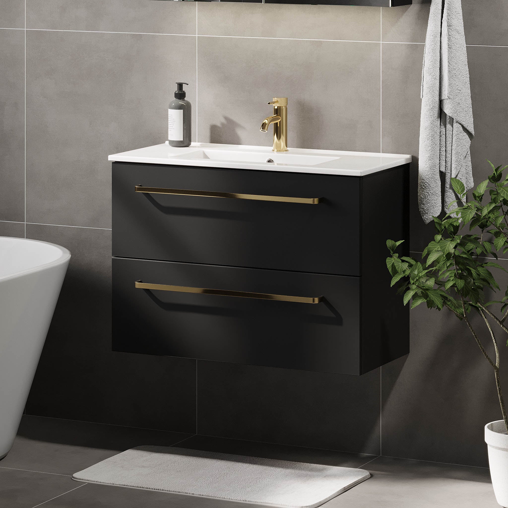 Volda Slimline Badmøbel, Mat Sort