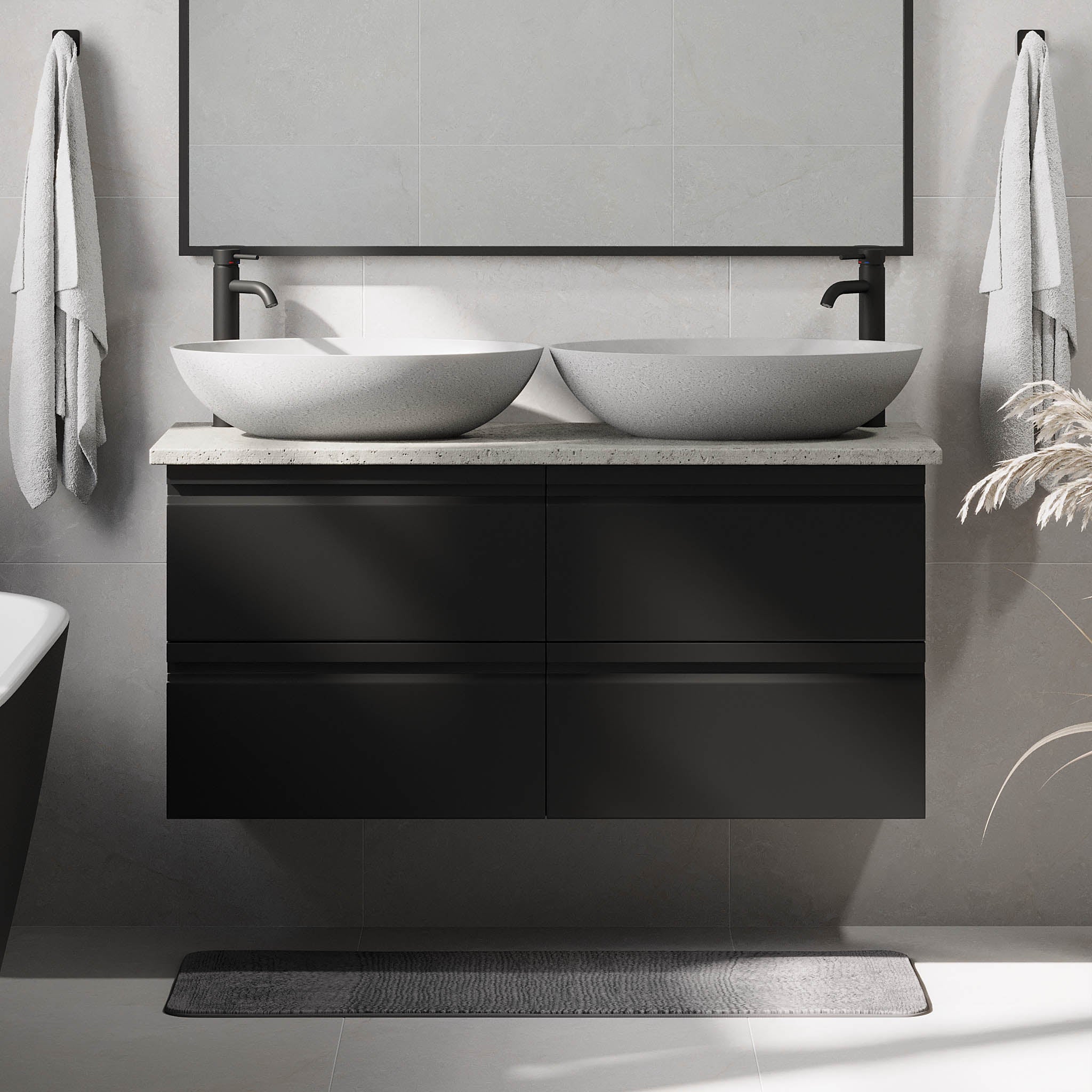 Odda Badmøbel, Mat Sort