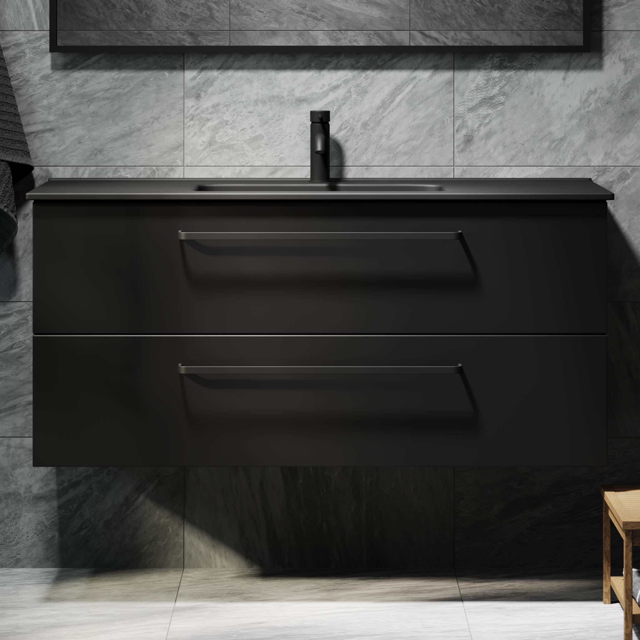 Vegsund, Furniture Set - Basin & Cabinet, Black Mat - 80 cm - MASTERSTORE - 8595677194449 - Furniture Set - Basin & Cabinet - 70-080-56-02-60 - 8595677194449