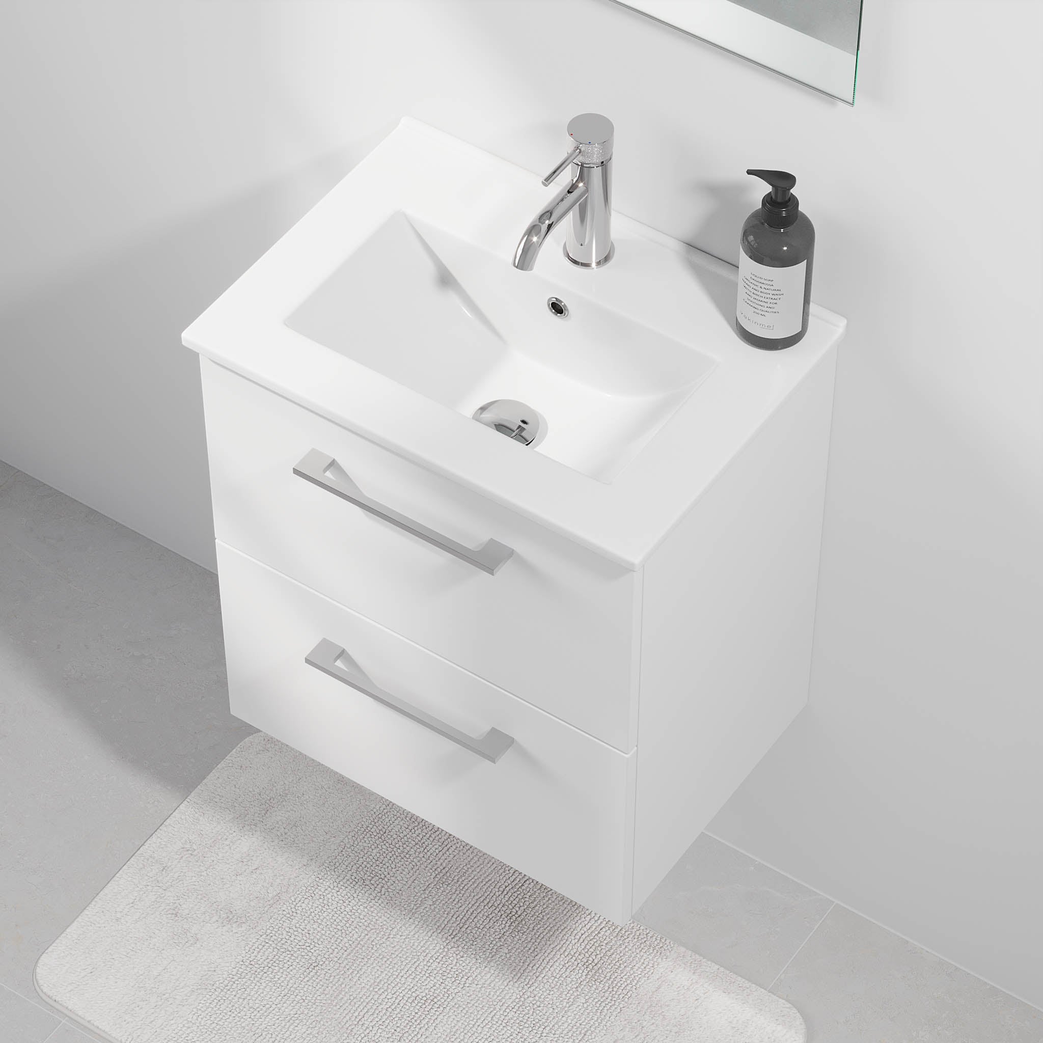 Magnor Badmøbel Slimline med Skuffer, Mat Hvid