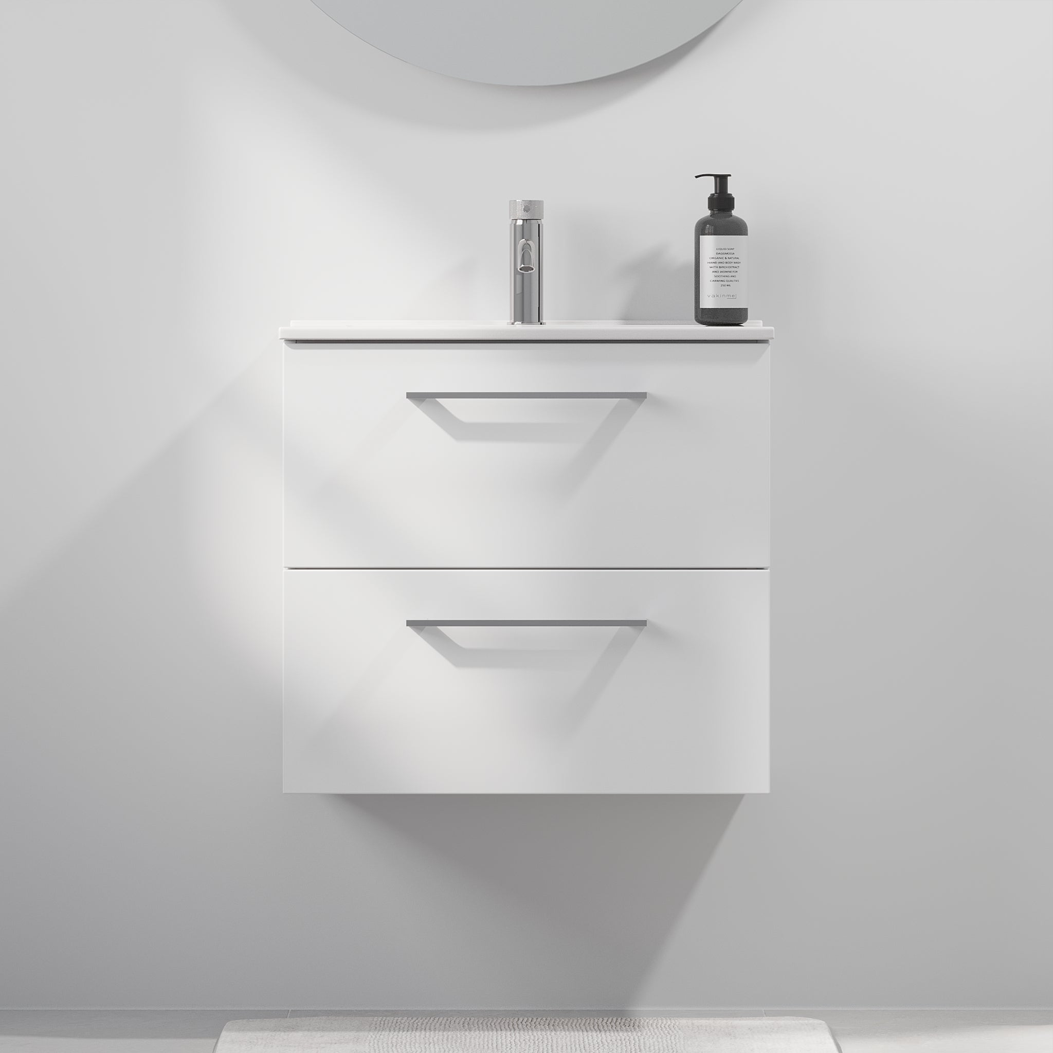 Magnor Badmøbel Slimline med Skuffer, Mat Hvid