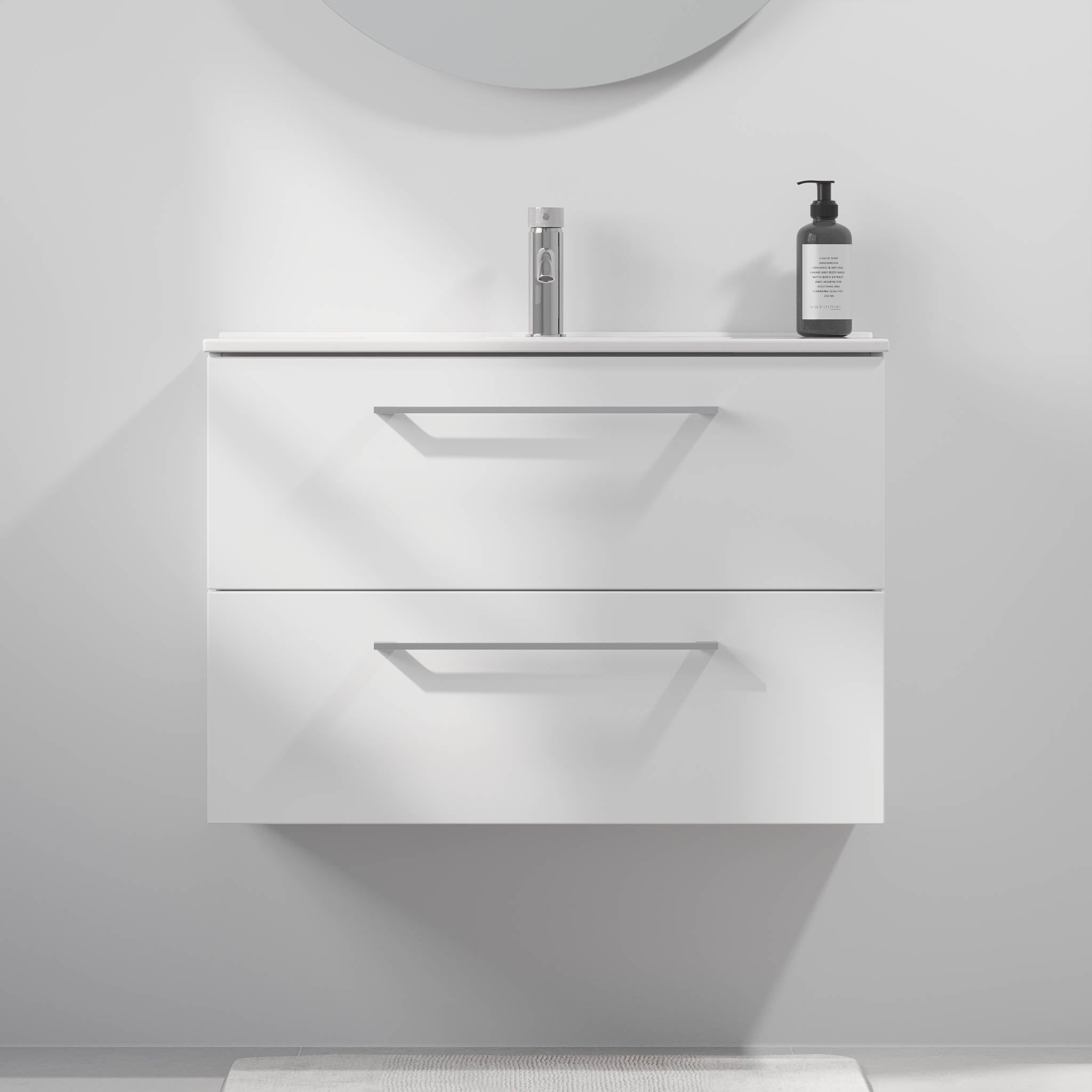 Magnor Badmøbel Slimline med Skuffer, Mat Hvid