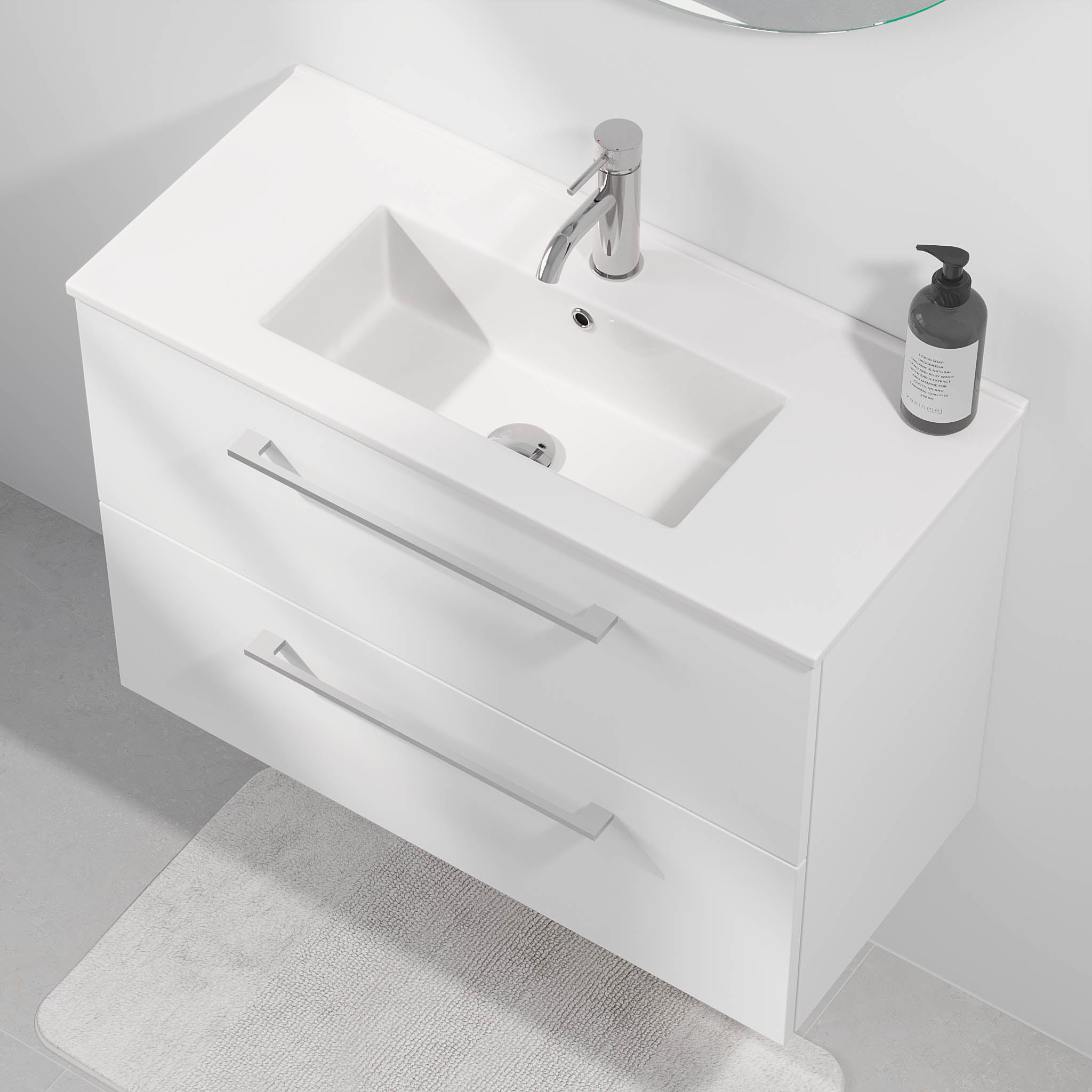 Magnor Badmøbel Slimline med Skuffer, Mat Hvid