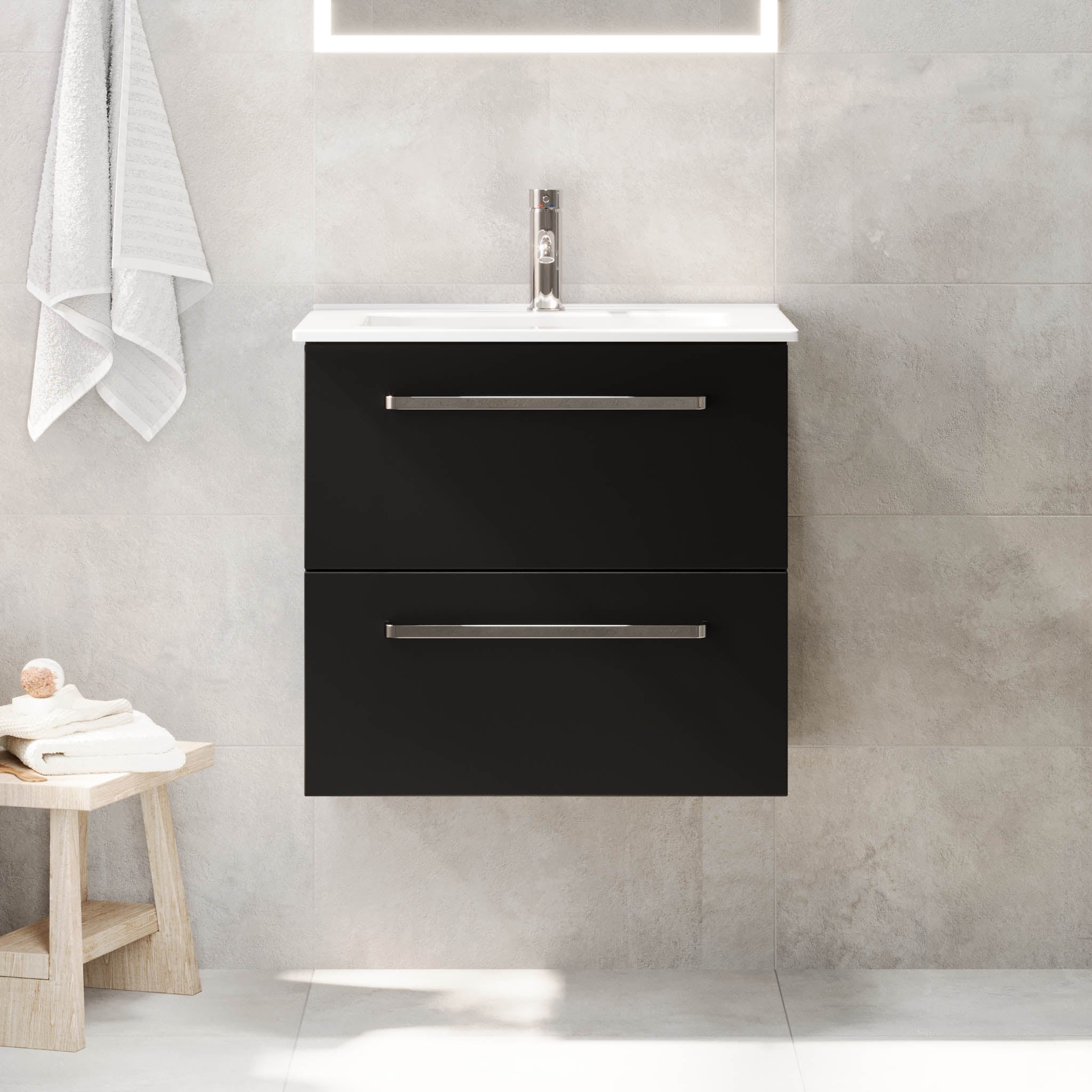 Voss, Furniture Set - Basin & Cabinet, Black Mat - 80 cm - MASTERSTORE - 8595677194364 - Furniture Set - Basin & Cabinet - 70-080-54-02-60 - 8595677194364