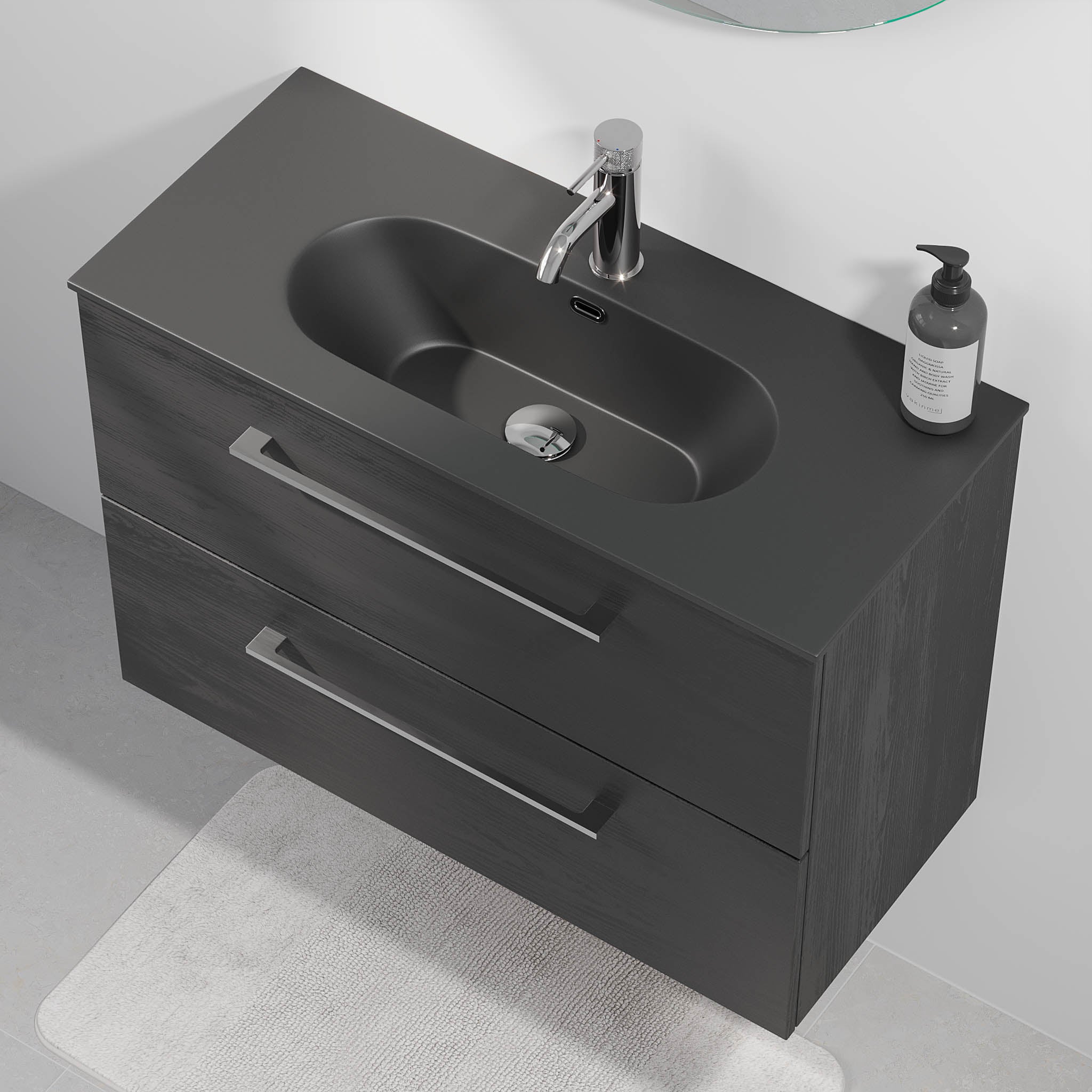 Horten Badmøbel Slimline, Sort Træ