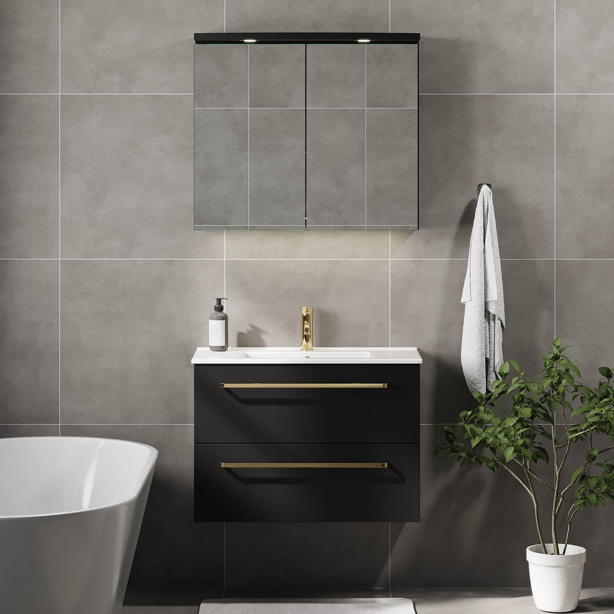 Volda Slimline Badmøbel, Mat Sort