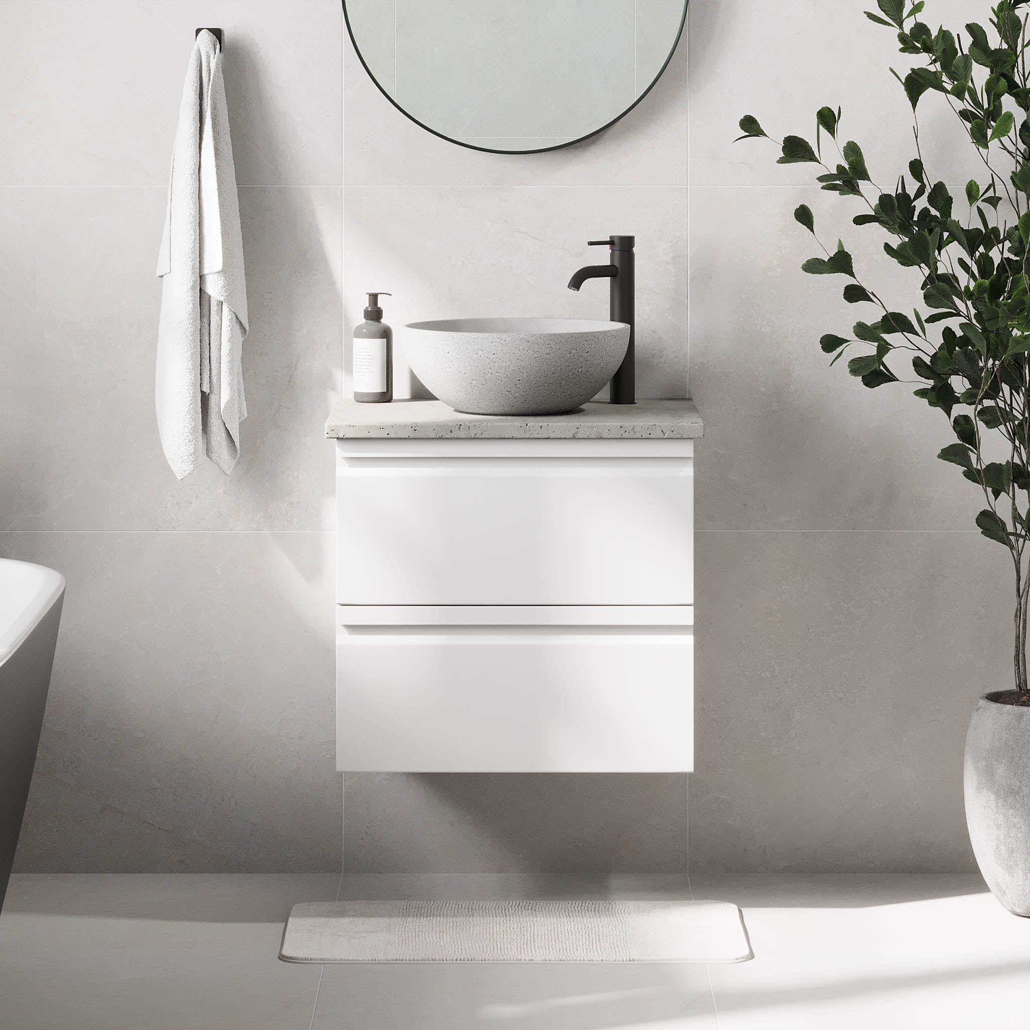 Bardufoss Badmøbel, Mat Hvid