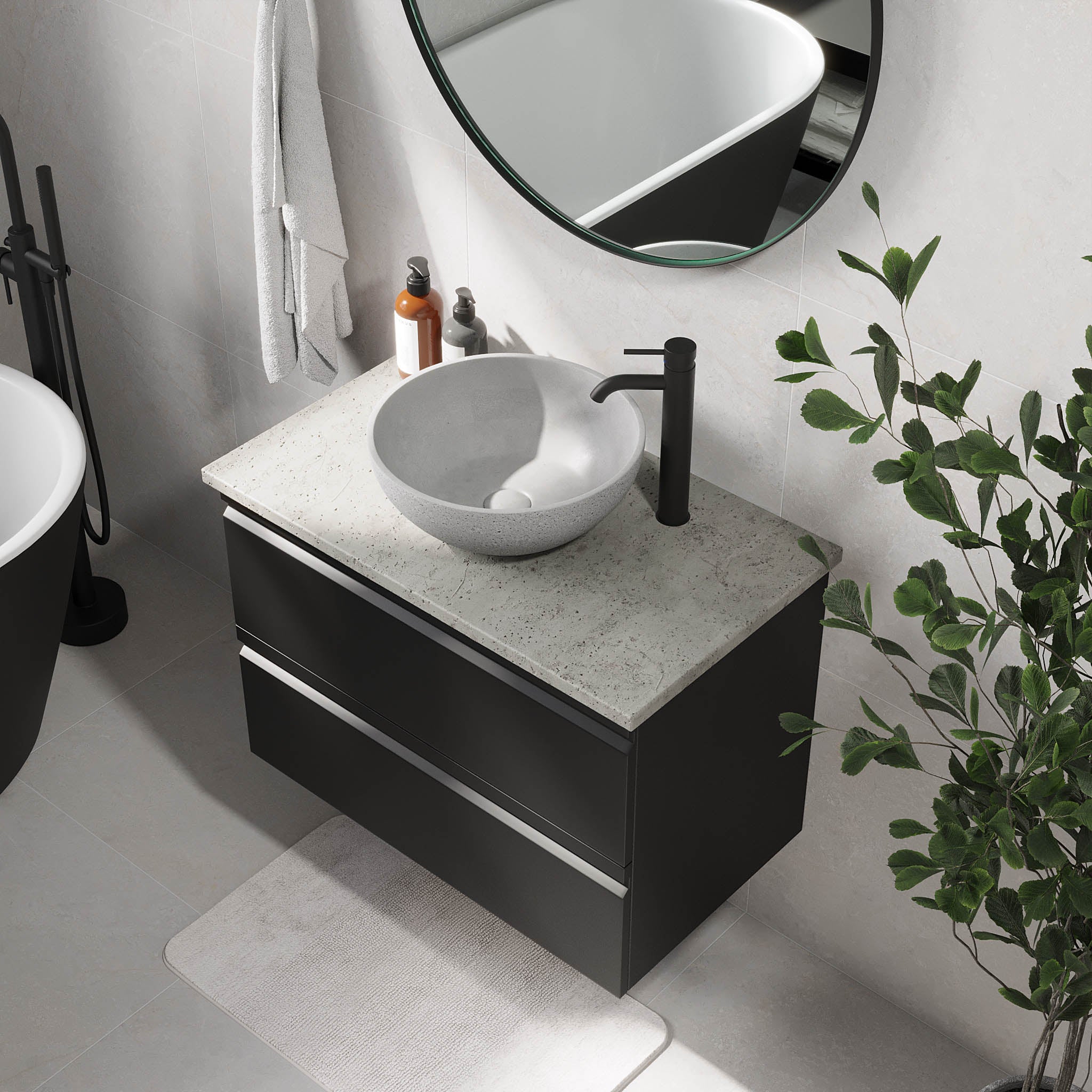 Bardufoss Badmøbel, Mat Sort