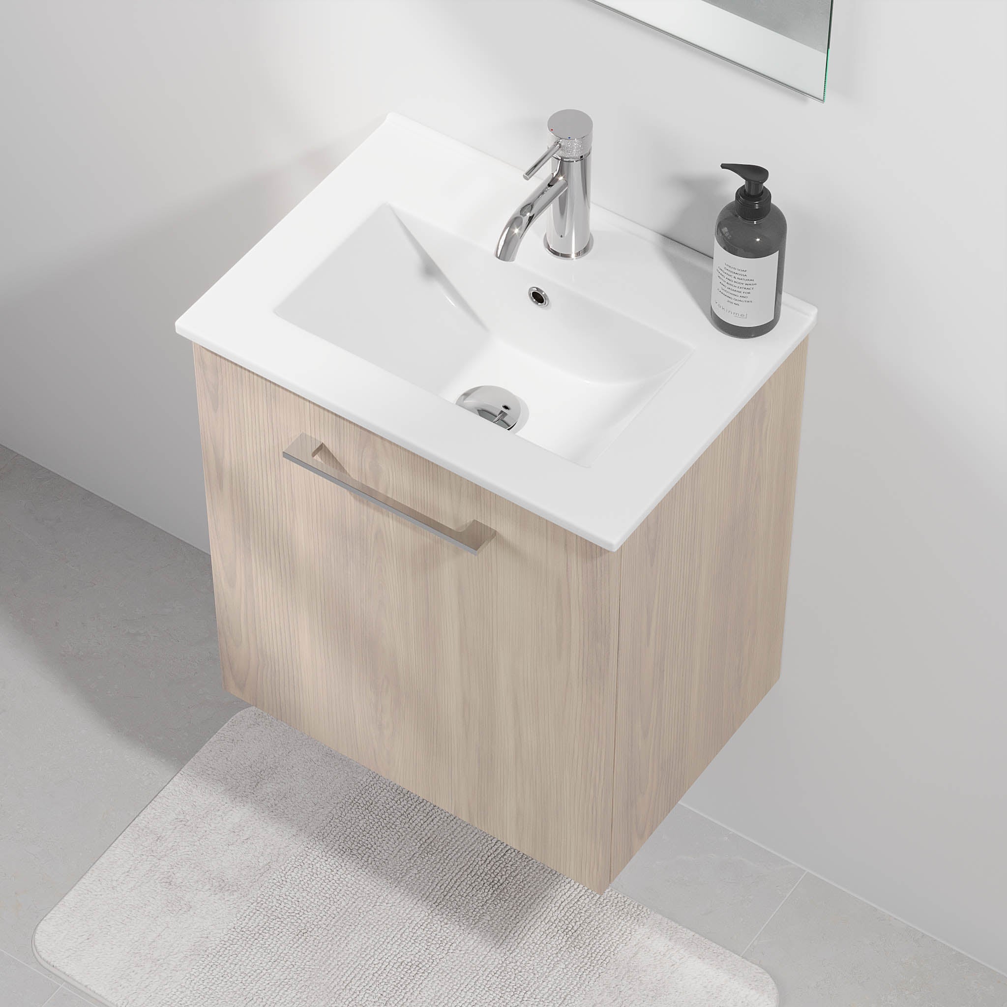 Magnor Badmøbel Slimline med Låger, Lyst Træ