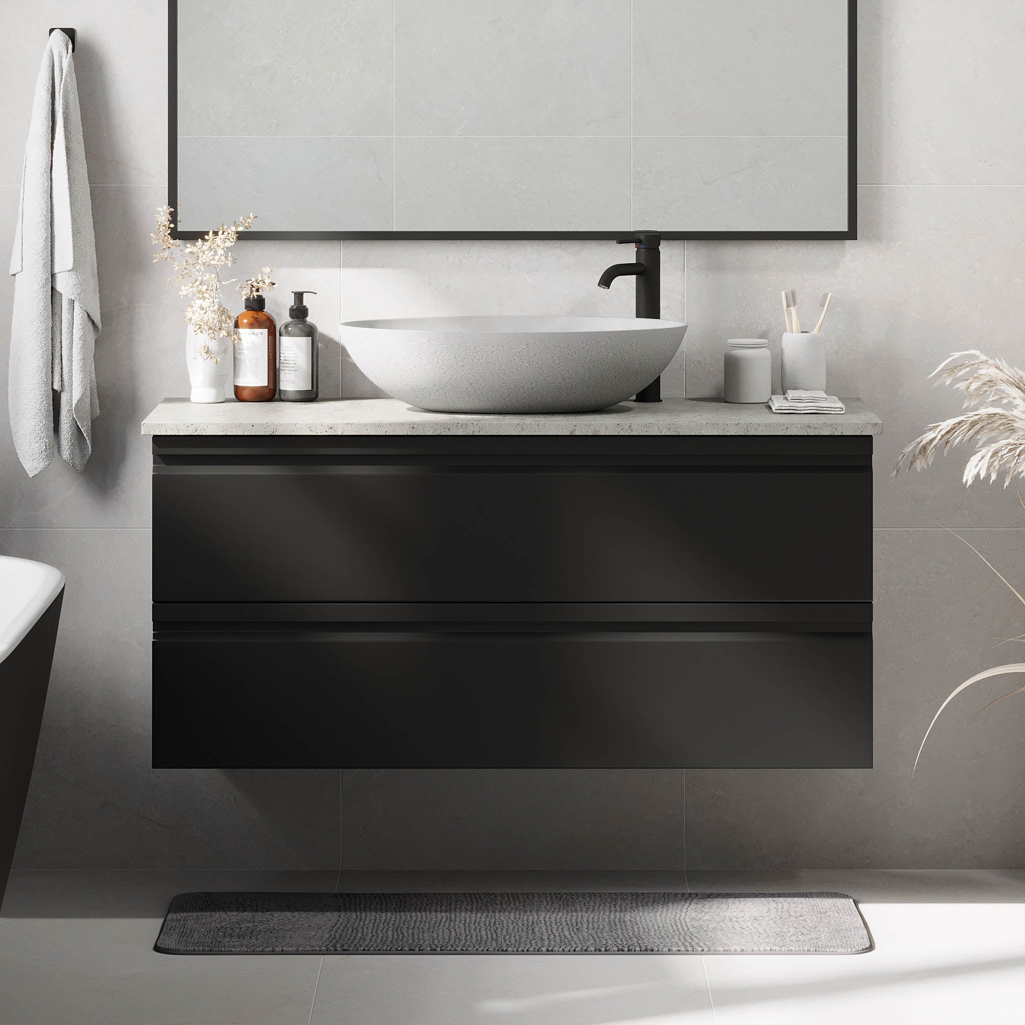 Odda Badmøbel, Mat Sort