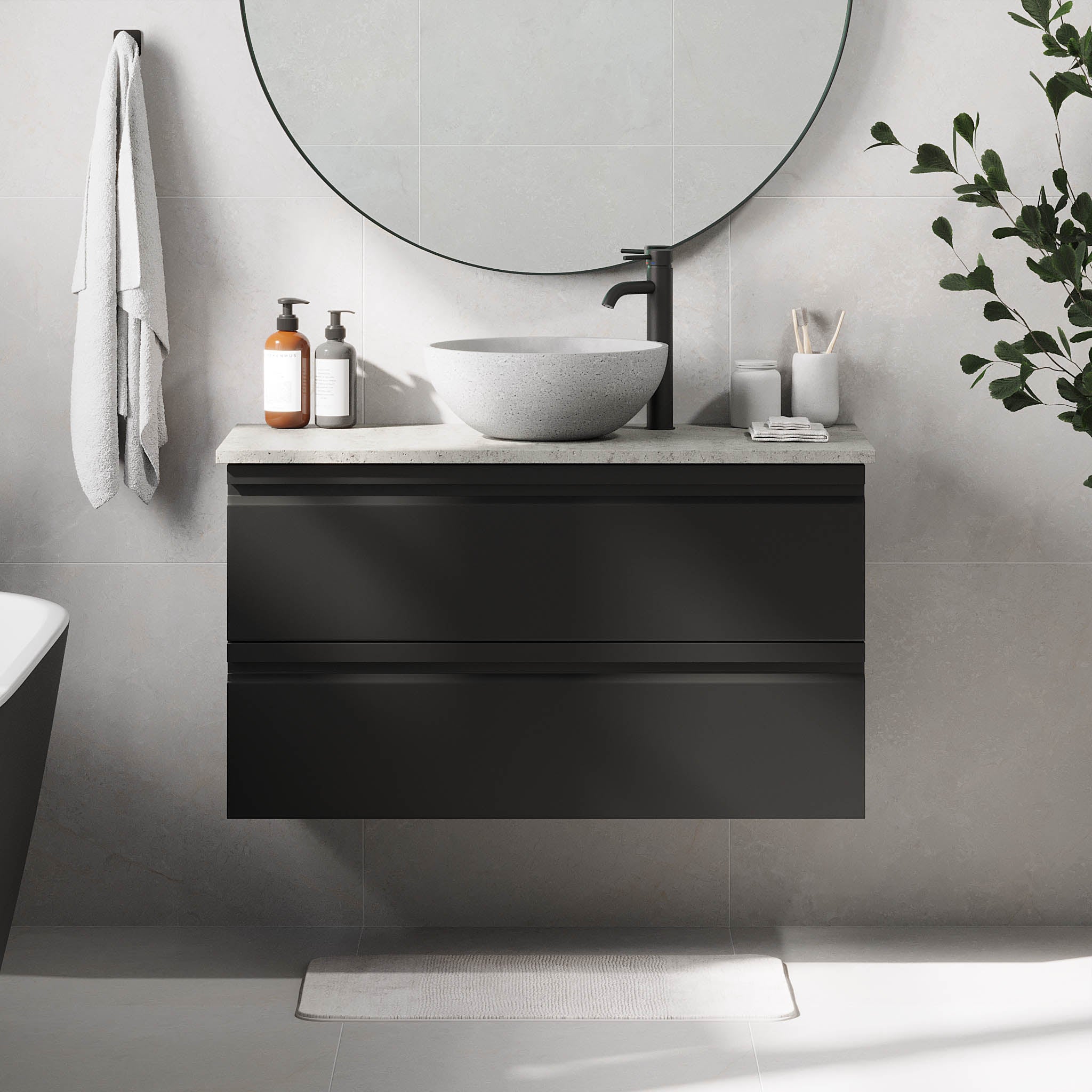 Bardufoss Badmøbel, Mat Sort