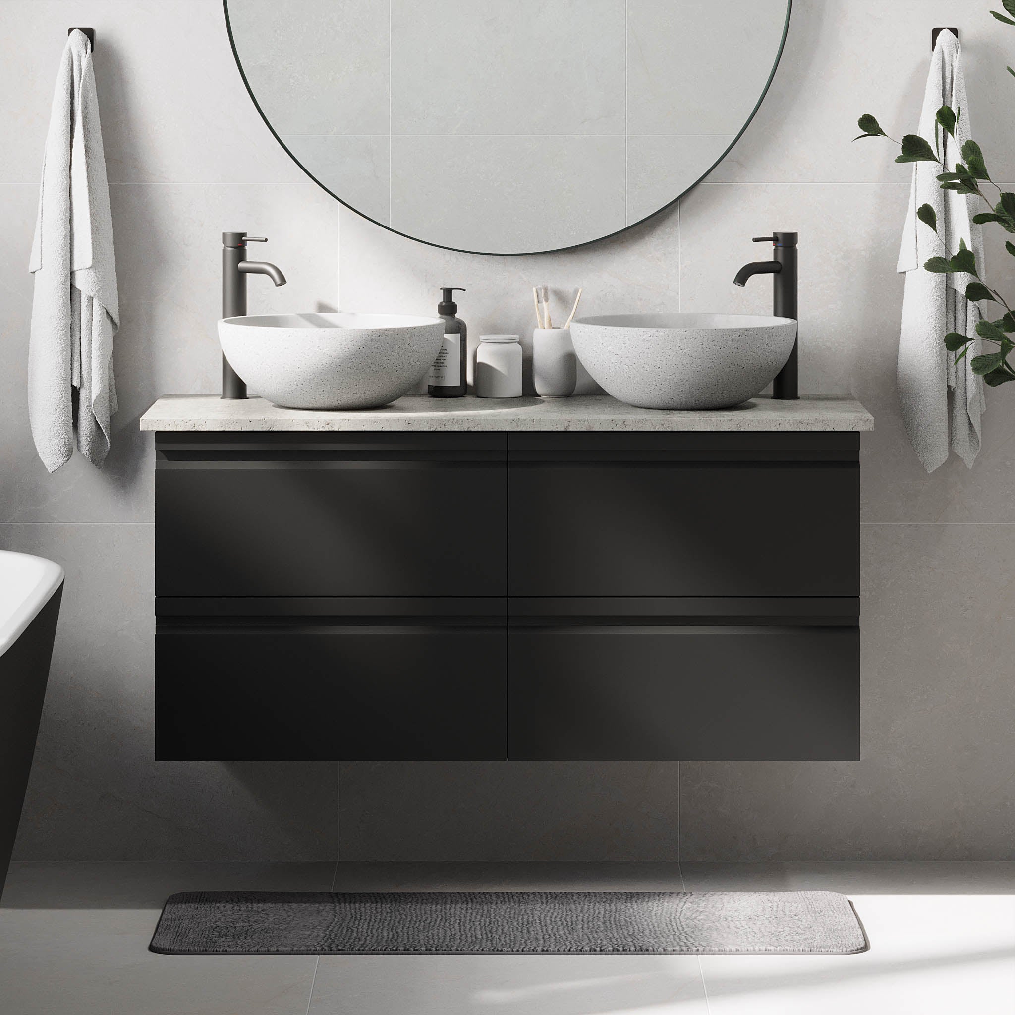 Bardufoss Badmøbel, Mat Sort