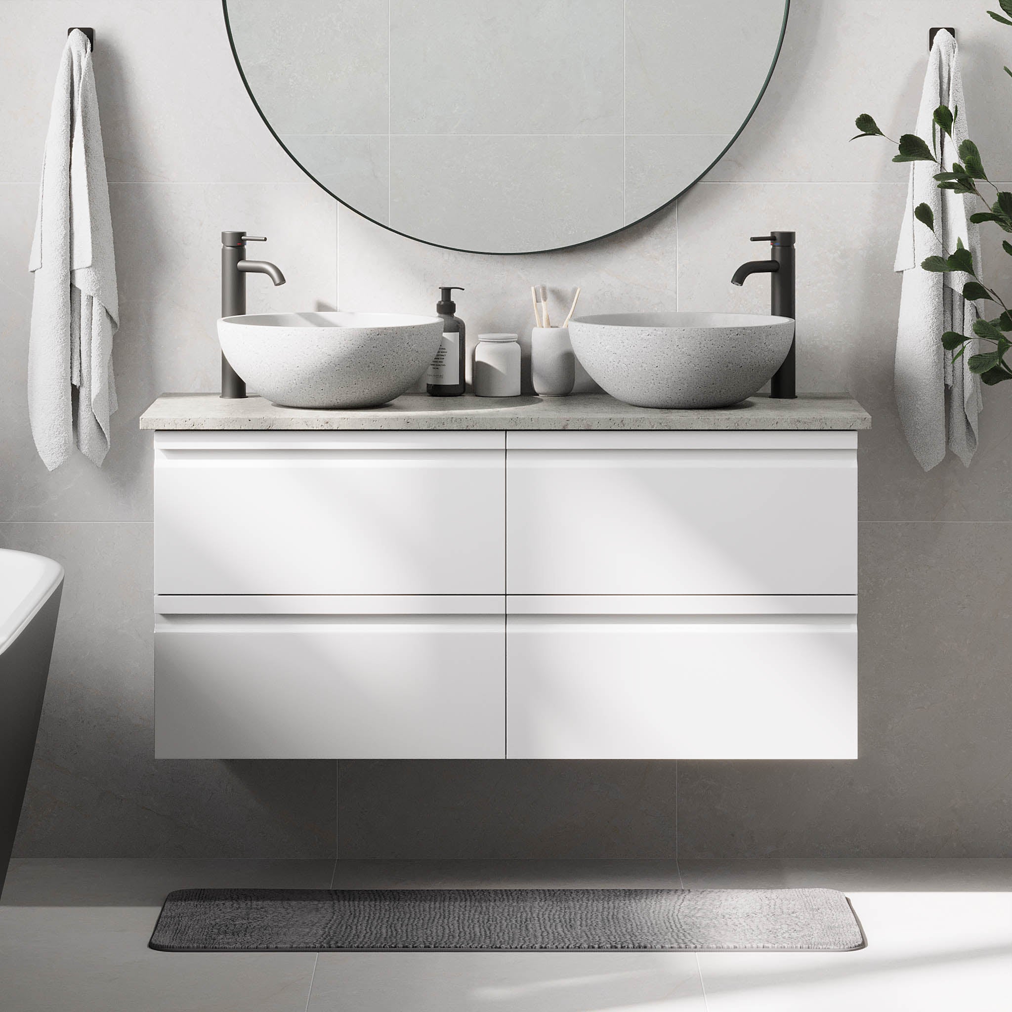 Bardufoss Badmøbel, Mat Hvid