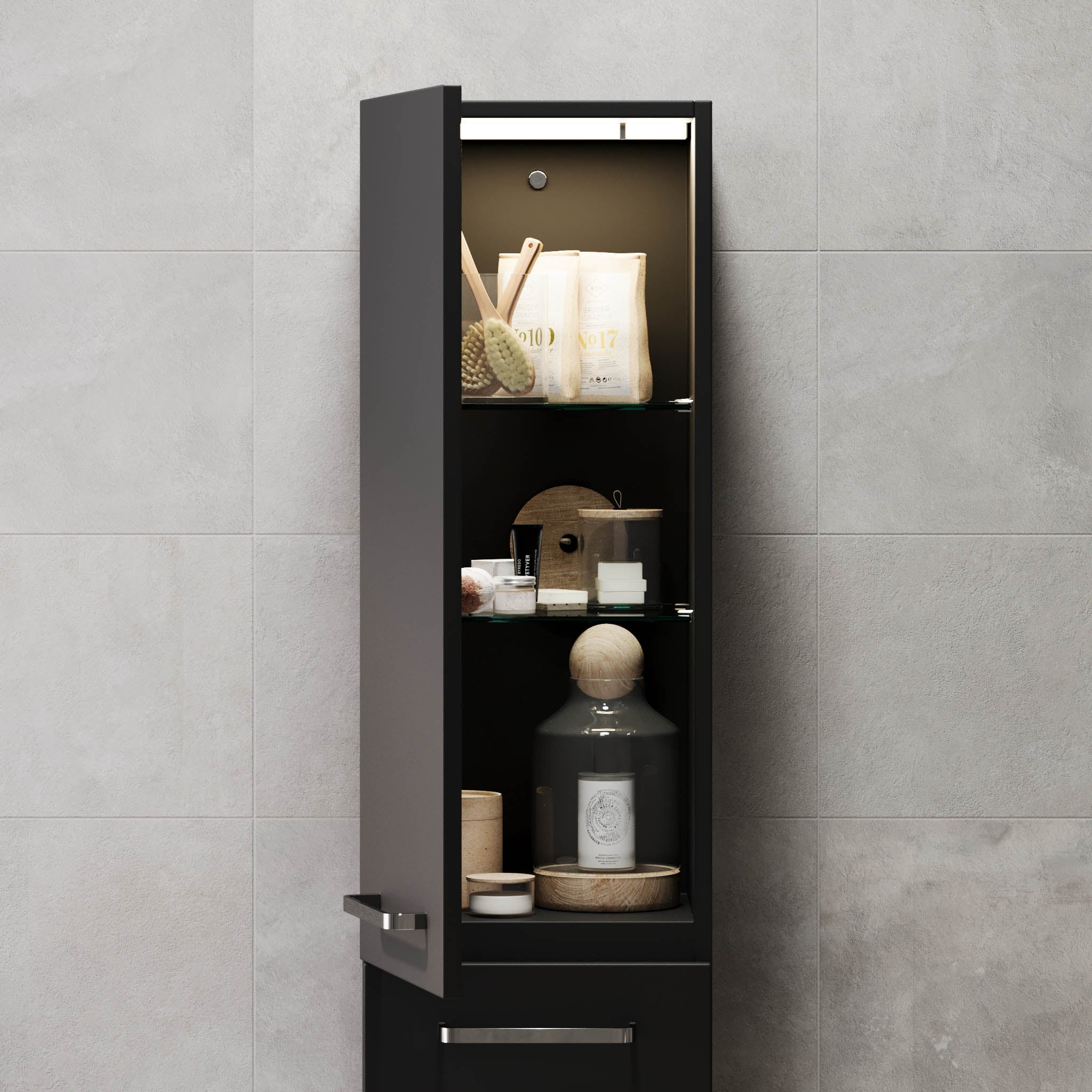 Voss, Furniture Set - High Cabinet, Black Mat - 35 cm - MASTERSTORE - 8595677194425 - Furniture Set - High Cabinet - 70-035-54-02-60 - 8595677194425