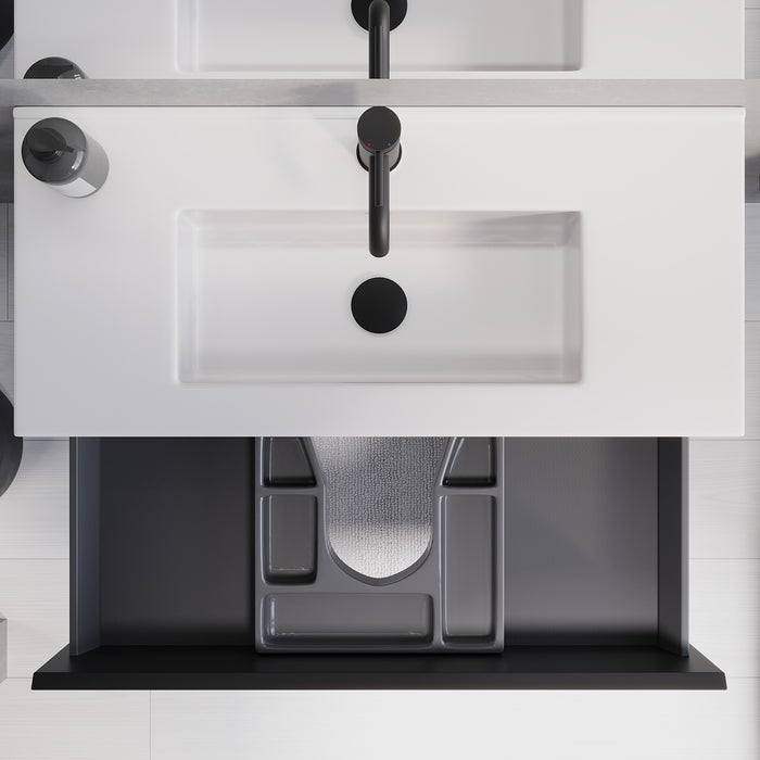 Sandshamn Slimline badmøbel, Mat Sort
