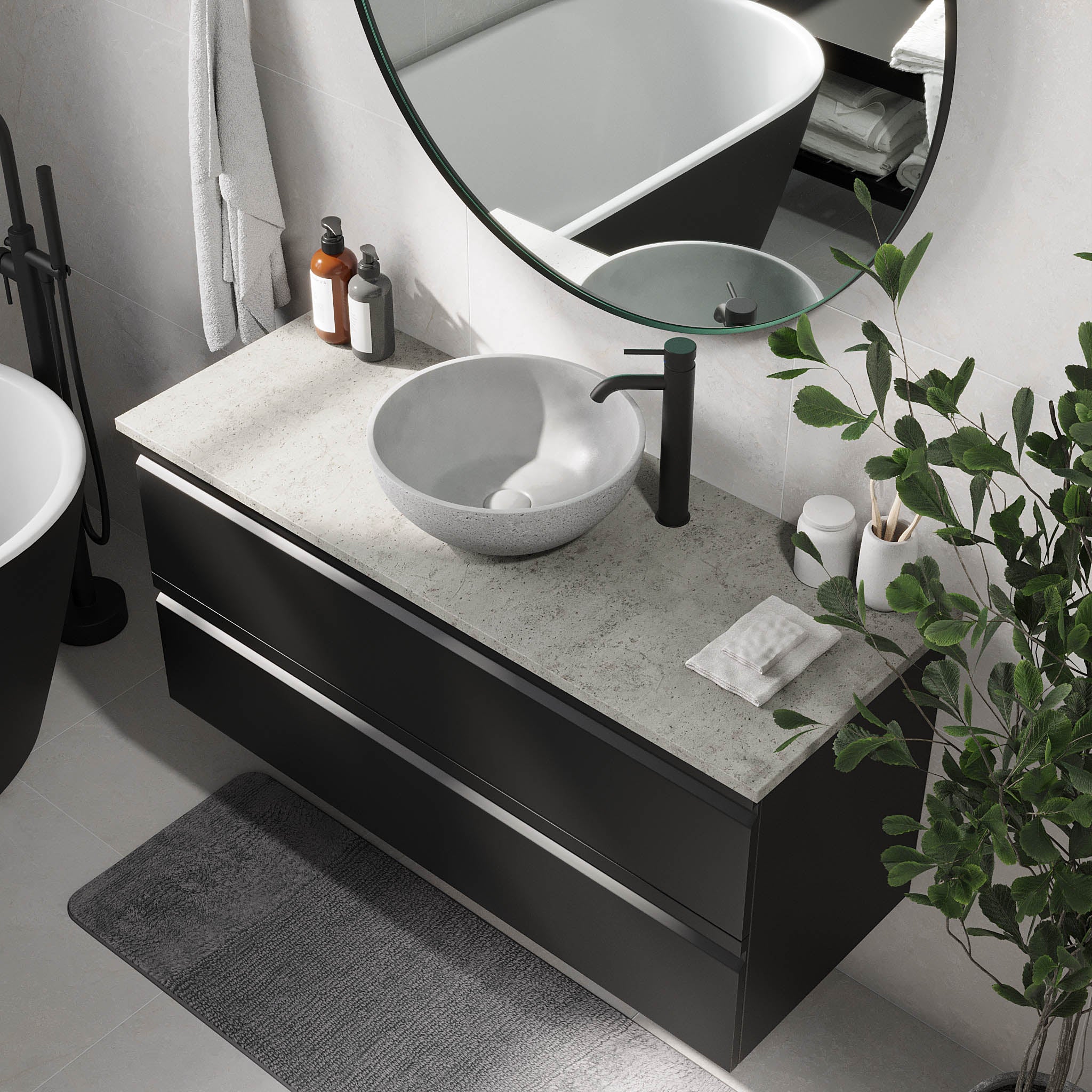 Bardufoss Badmøbel, Mat Sort