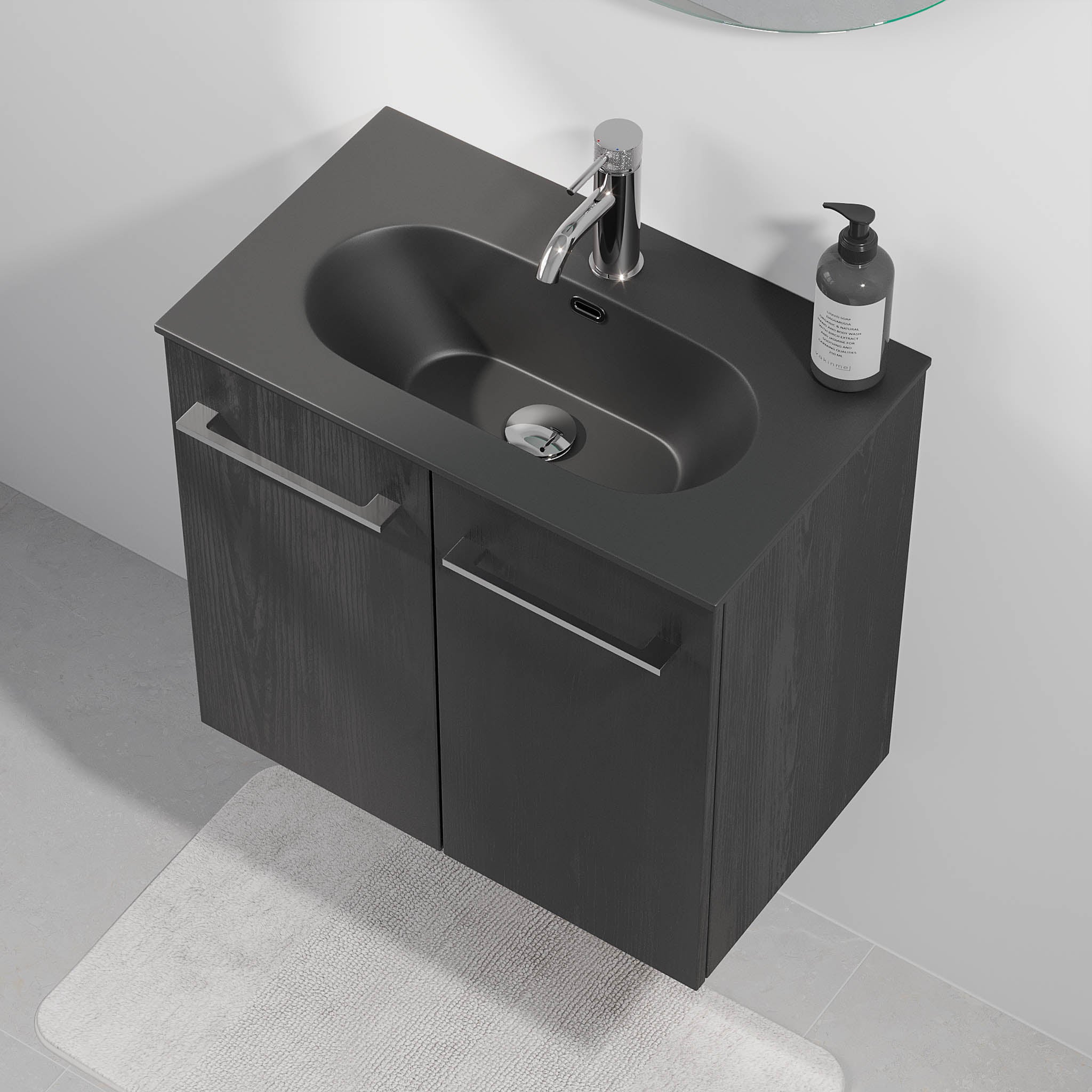 Horten Badmøbel Slimline, Sort Træ