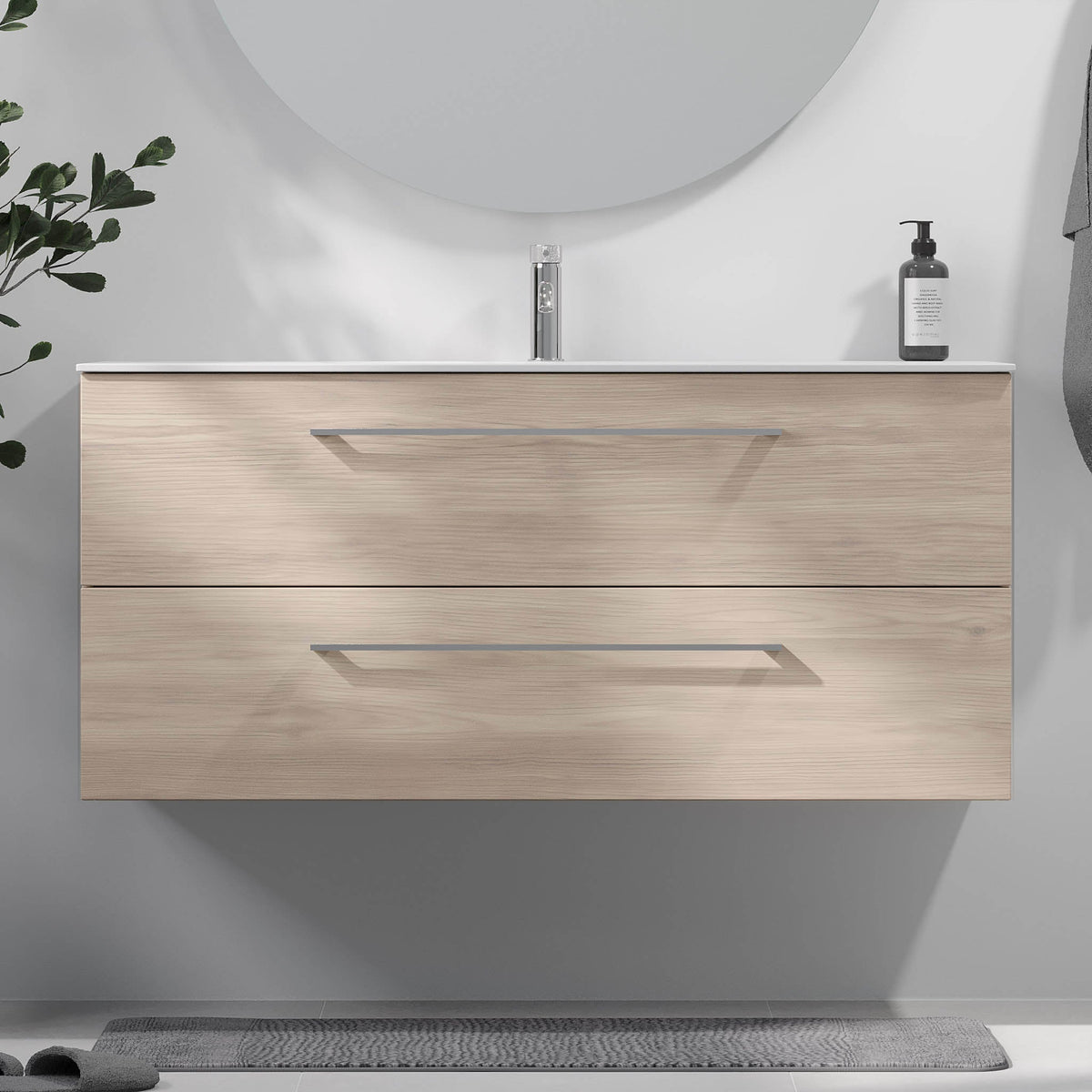 Harstad, Furniture Set - Basin & Cabinet, Grey Wood - 100 cm - MASTERSTORE - 8595677191967 - Furniture Set - Code - 75-100-58-33-40 - 8595677191967