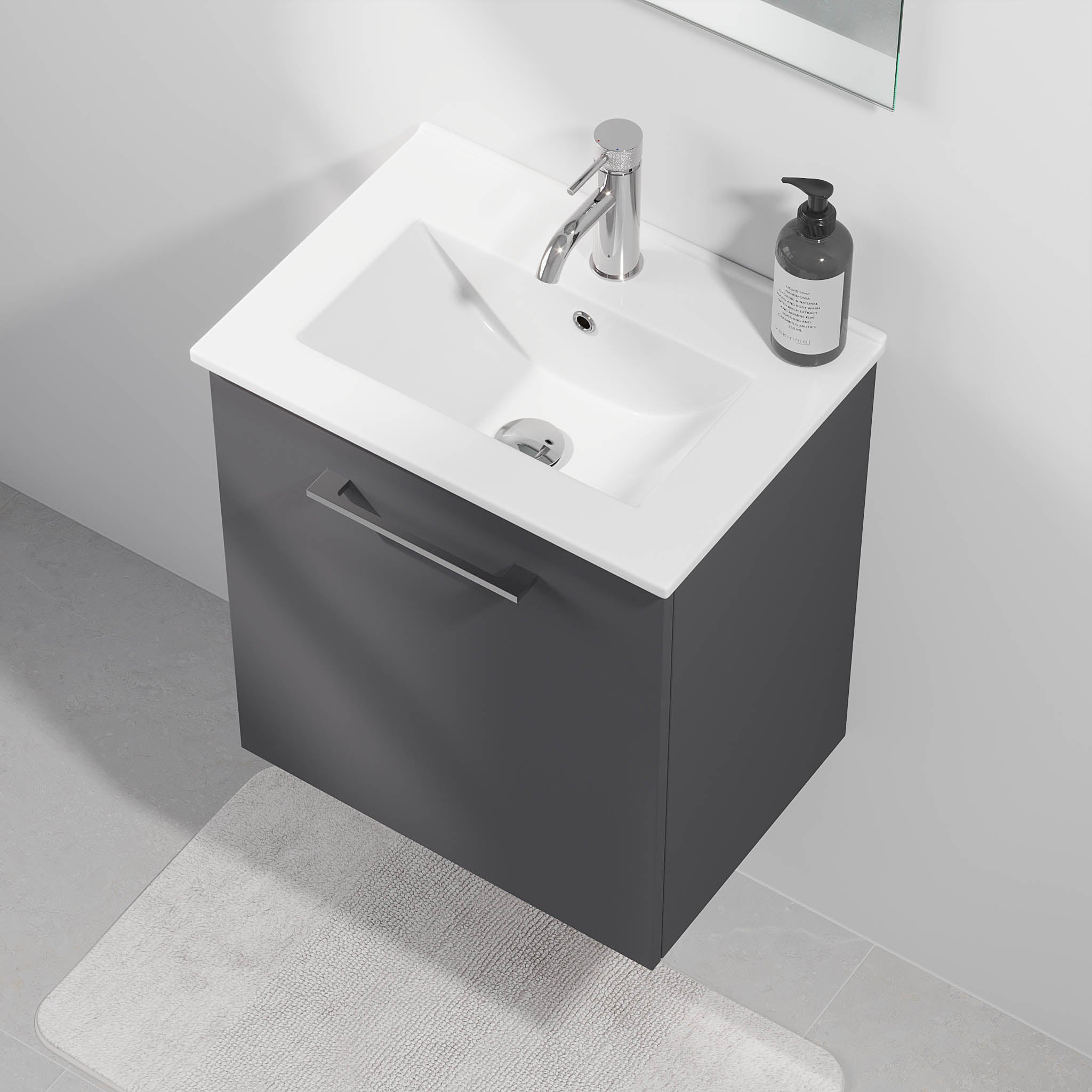 Magnor Badmøbel Slimline med Låger, Antracitgrå