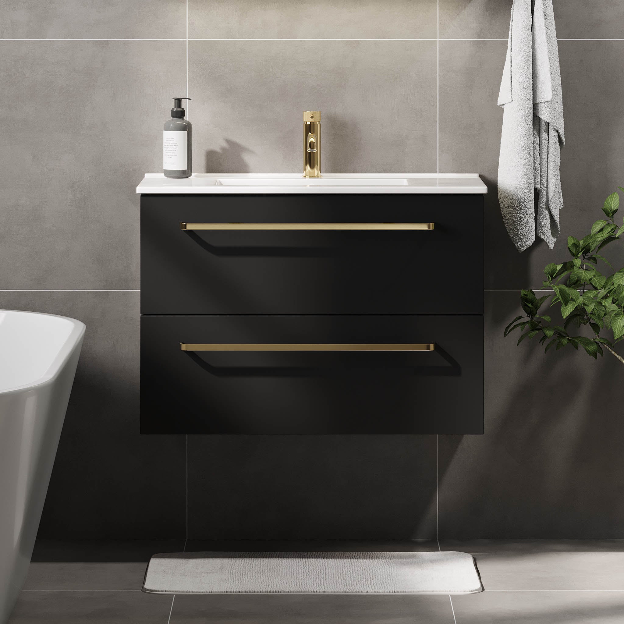 Volda Slimline Badmøbel, Mat Sort