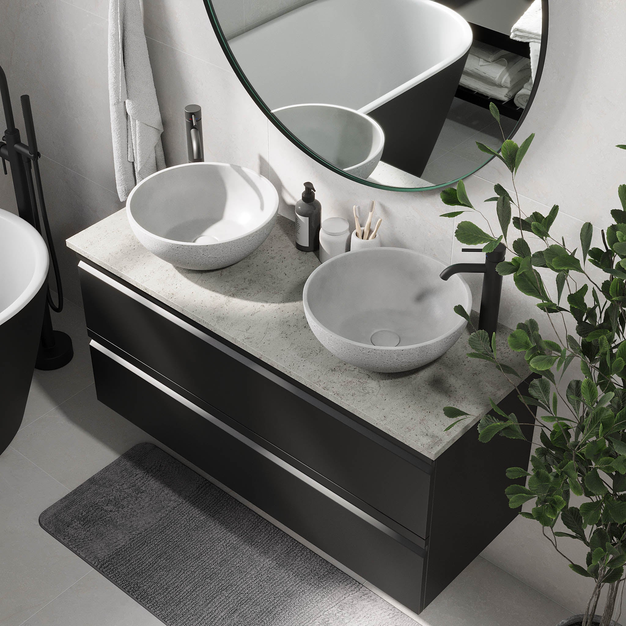 Bardufoss Badmøbel, Mat Sort