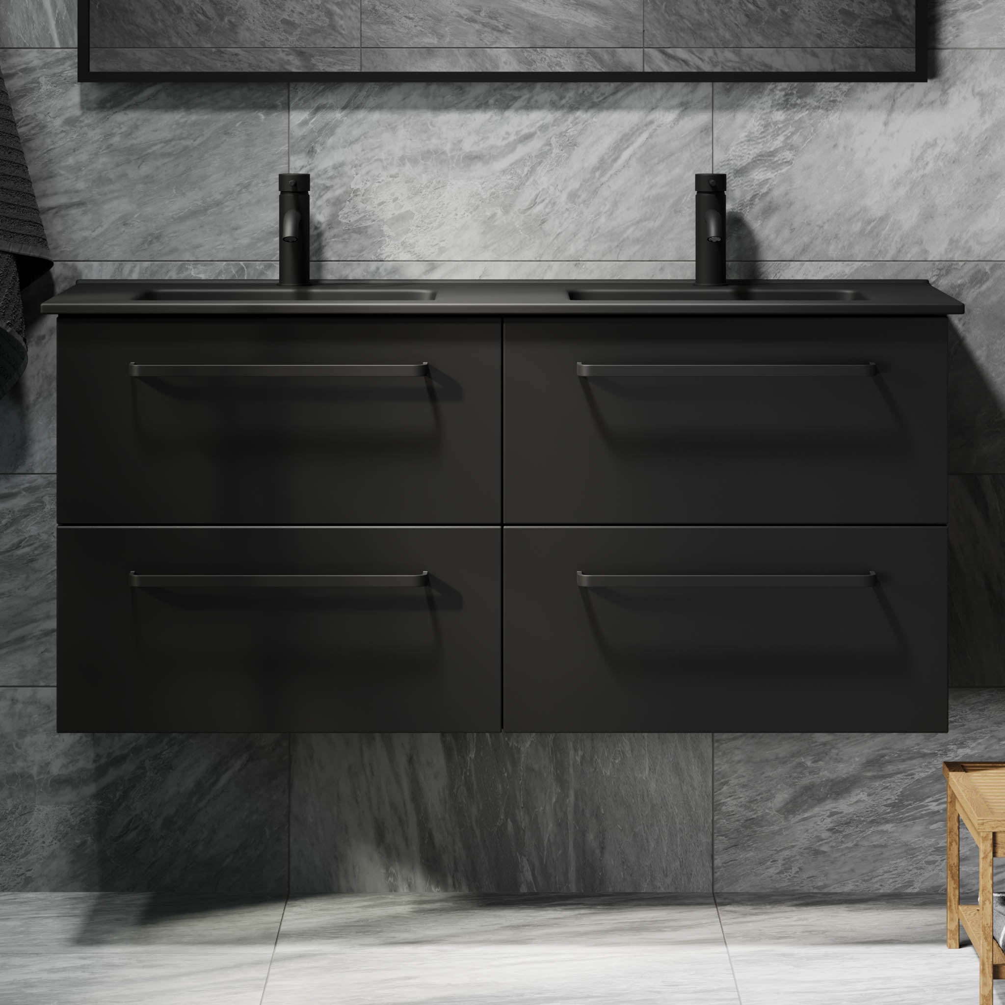 Vegsund, Furniture Set - Basin & Cabinet, Black Mat - 80 cm - MASTERSTORE - 8595677194449 - Furniture Set - Basin & Cabinet - 70-080-56-02-60 - 8595677194449