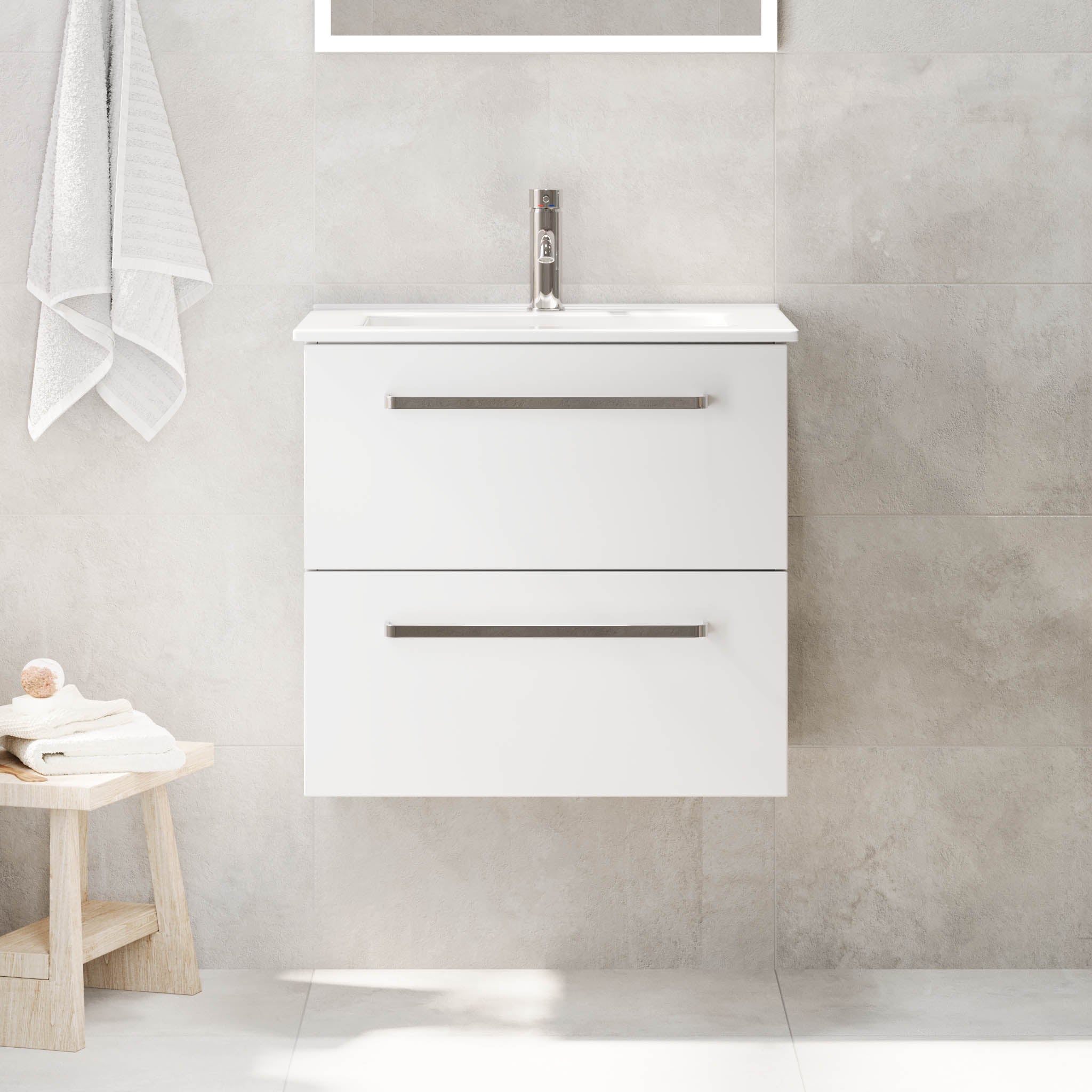 Voss, Furniture Set - Basin & Cabinet, White Mat - 120 cm - MASTERSTORE - 8595677194333 - Furniture Set - Basin & Cabinet - 70-120-54-01-61 - 8595677194333