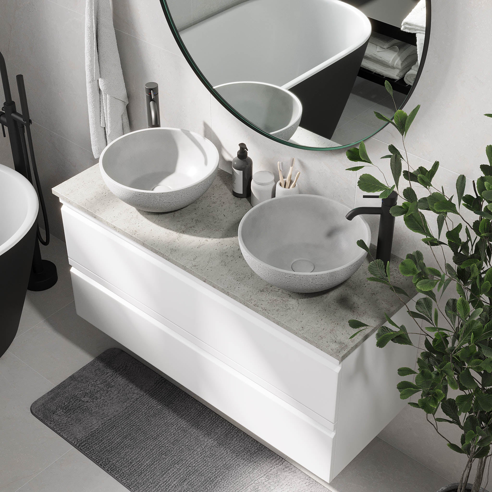 Bardufoss Badmøbel, Mat Hvid