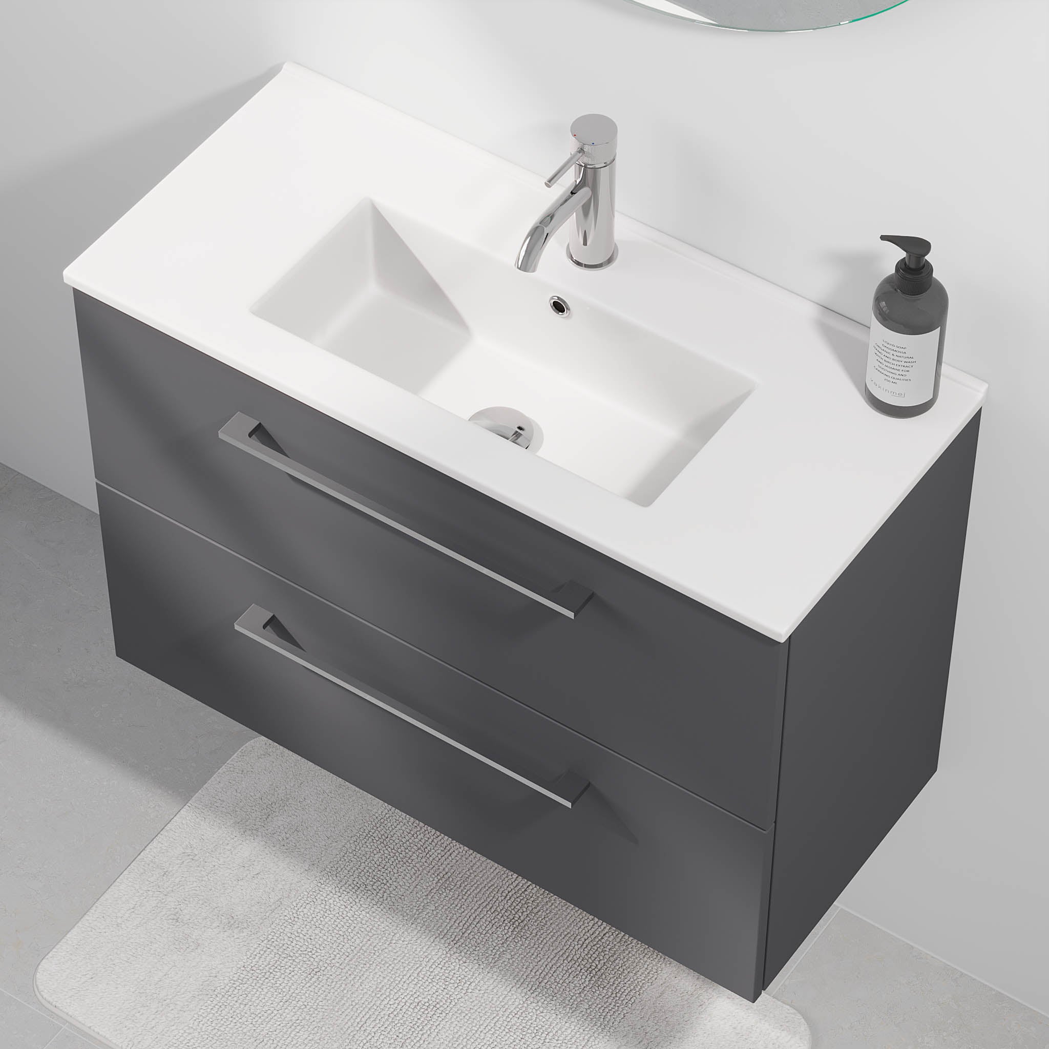 Magnor Badmøbel Slimline med Skuffer, Antracitgrå