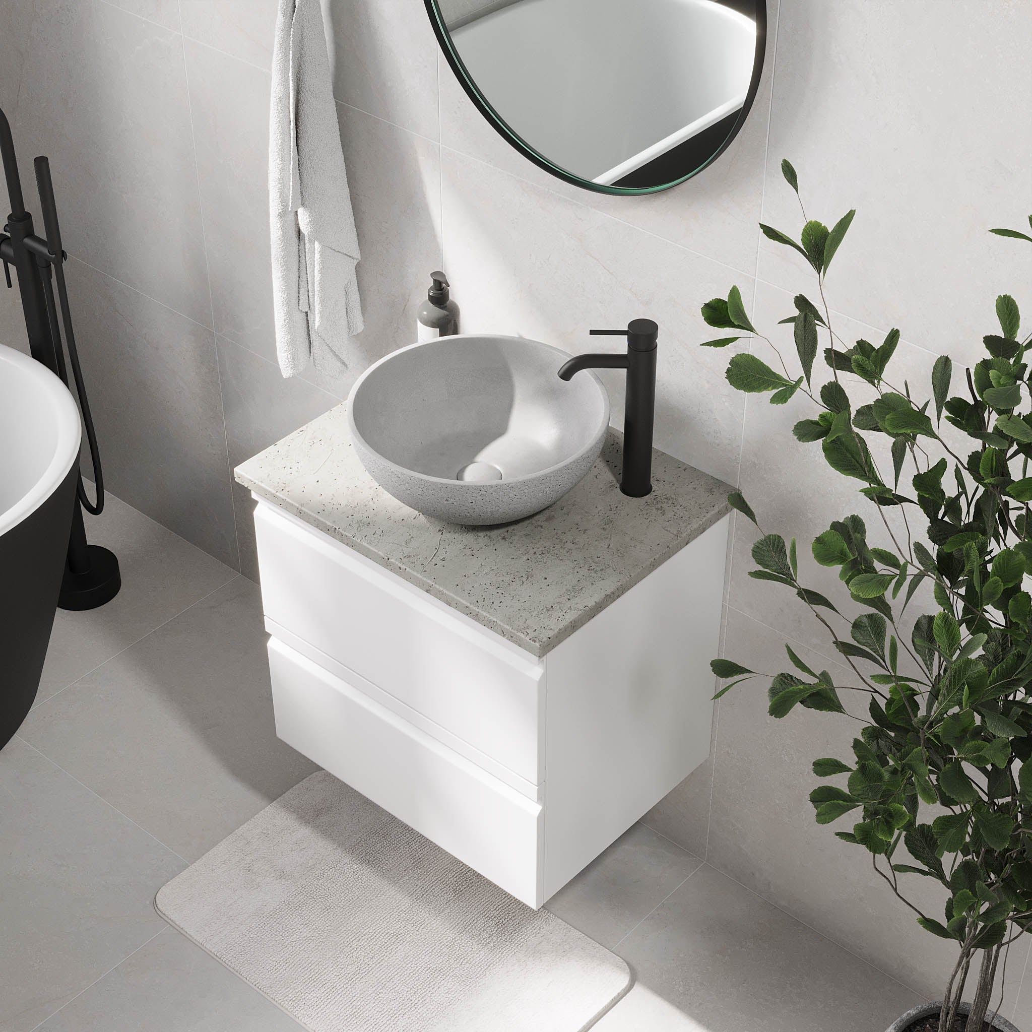 Bardufoss, Furniture Set - Basin & Cabinet, White Mat - 120 cm - MASTERSTORE - 8595677191042 - Furniture Set - Code - 74-120-14-01-41 - 8595677191042