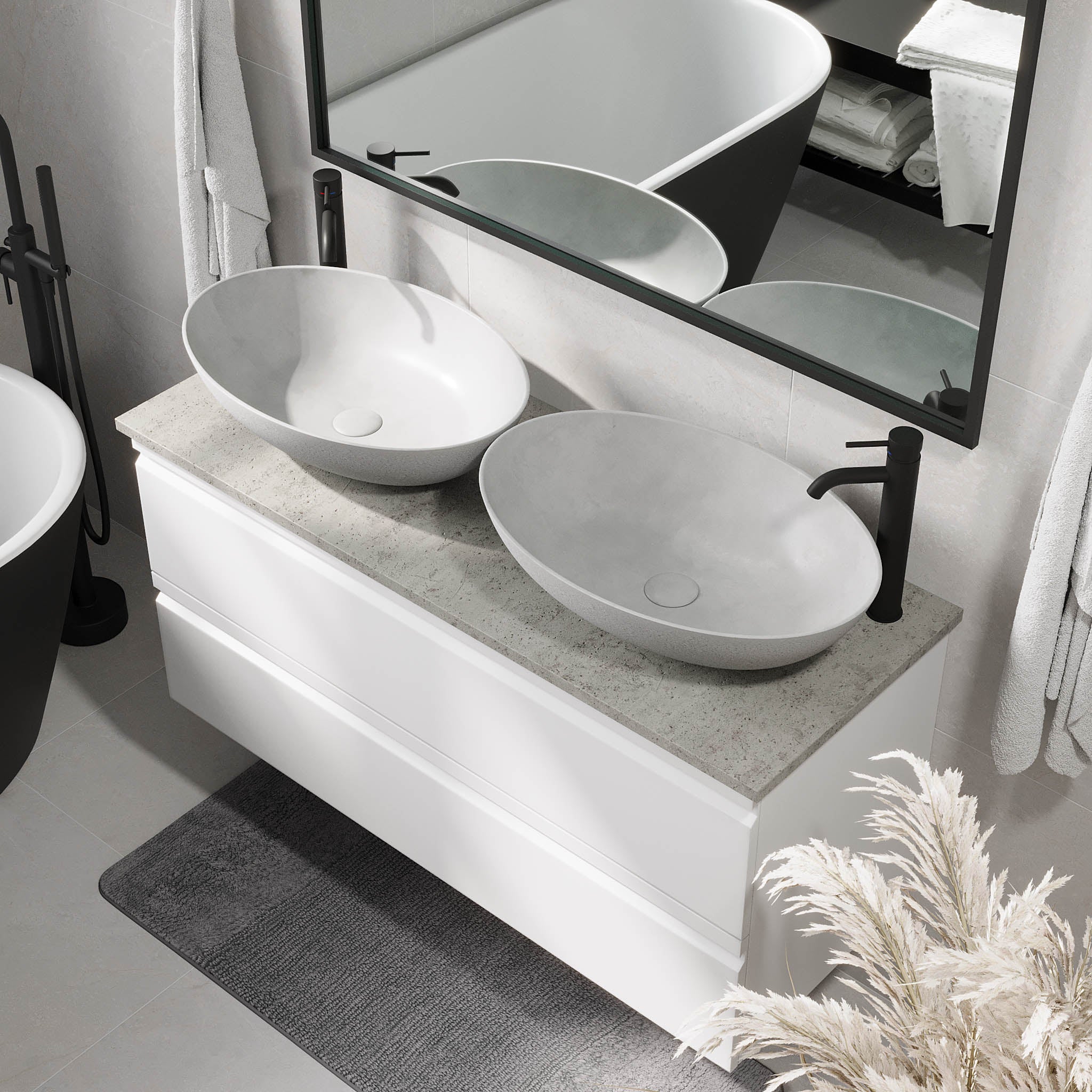 Odda Badmøbel, Mat Hvid