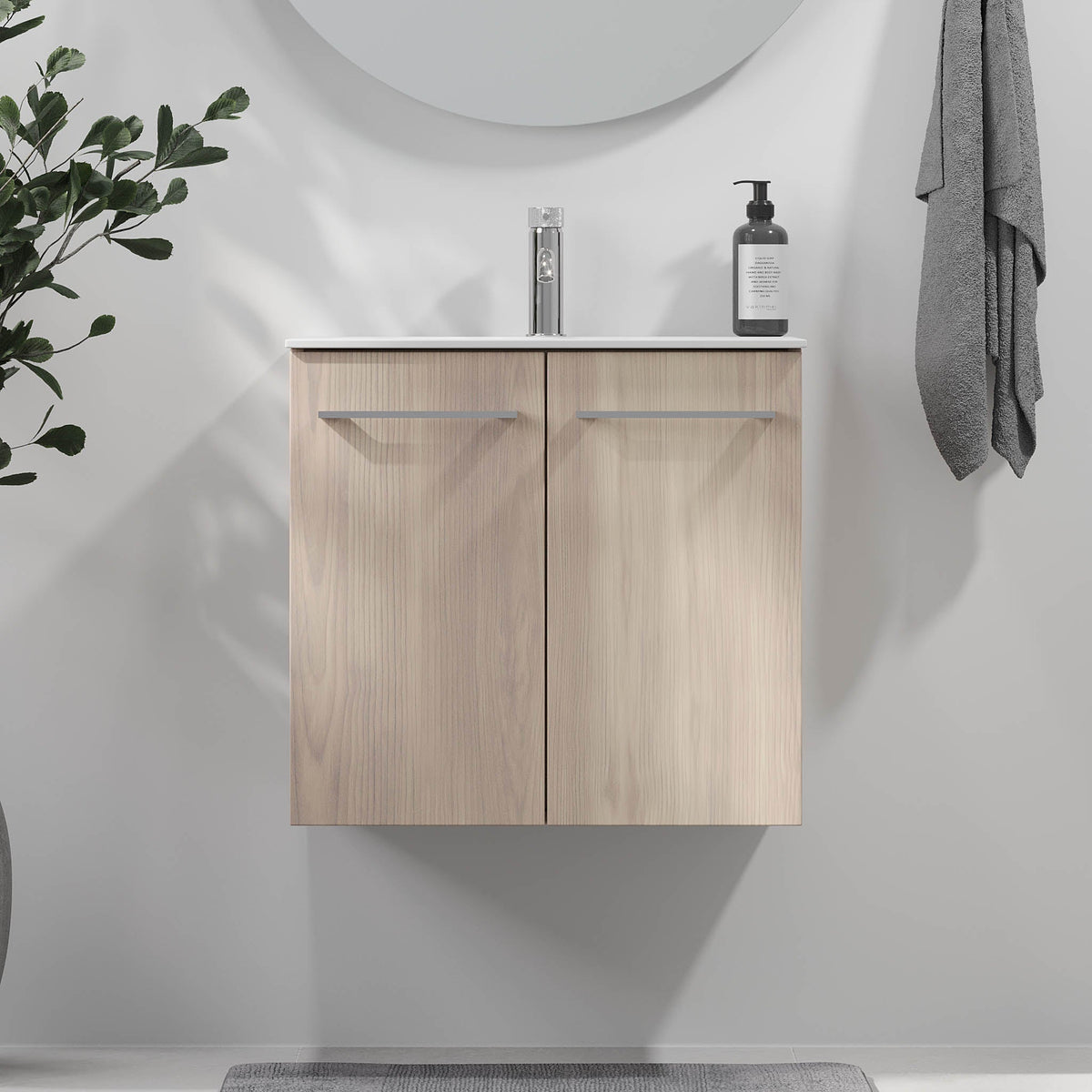 Harstad, Furniture Set - Basin & Cabinet, Grey Wood - 100 cm - MASTERSTORE - 8595677191967 - Furniture Set - Code - 75-100-58-33-40 - 8595677191967