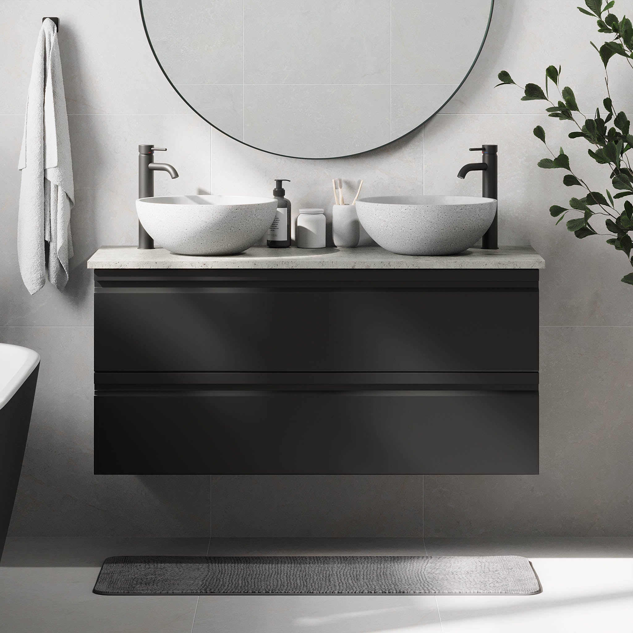 Bardufoss Badmøbel, Mat Sort